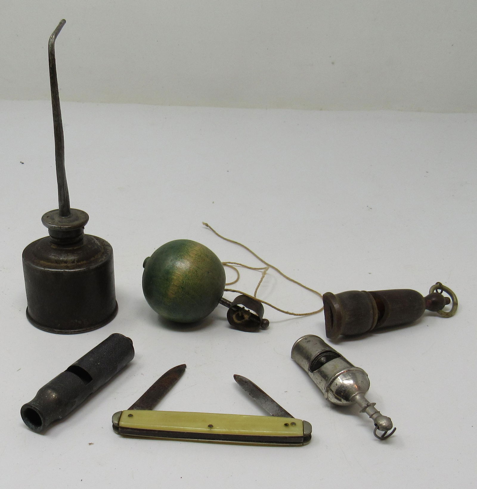 Pocket Knife Whistles Top Oil Can: Oil can is approx 6" tall