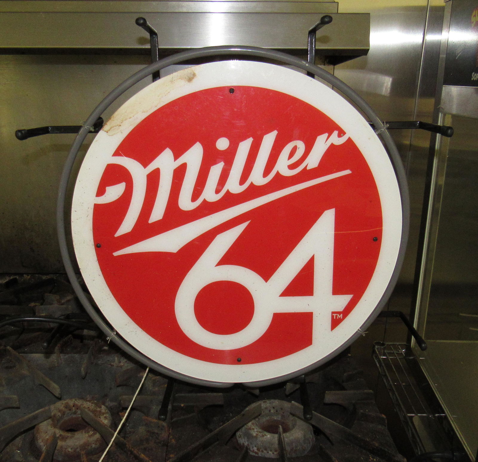Miller 64 Neon Light / Sign: Approx 18" in diameter and 20" tall