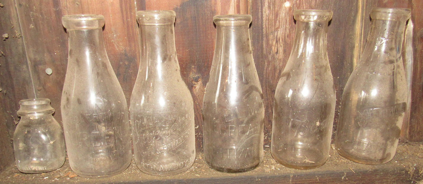 Bordens Supreme Elmira Creamery Middlesex Milk Bottles: Getting all pictured