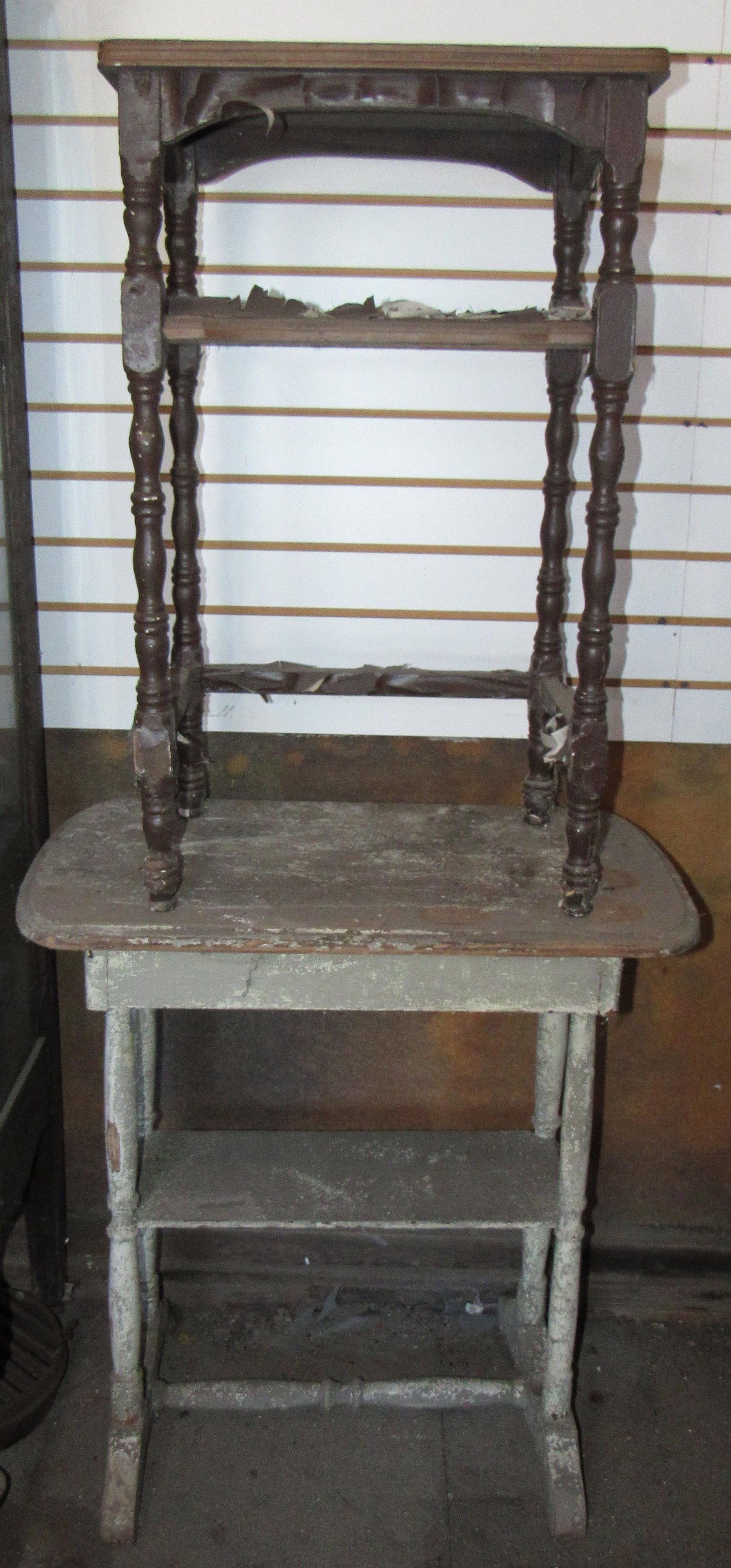 2 Stands / Side Tables: Bottom one is apprx 16 1/4" x 25" x 28" tall