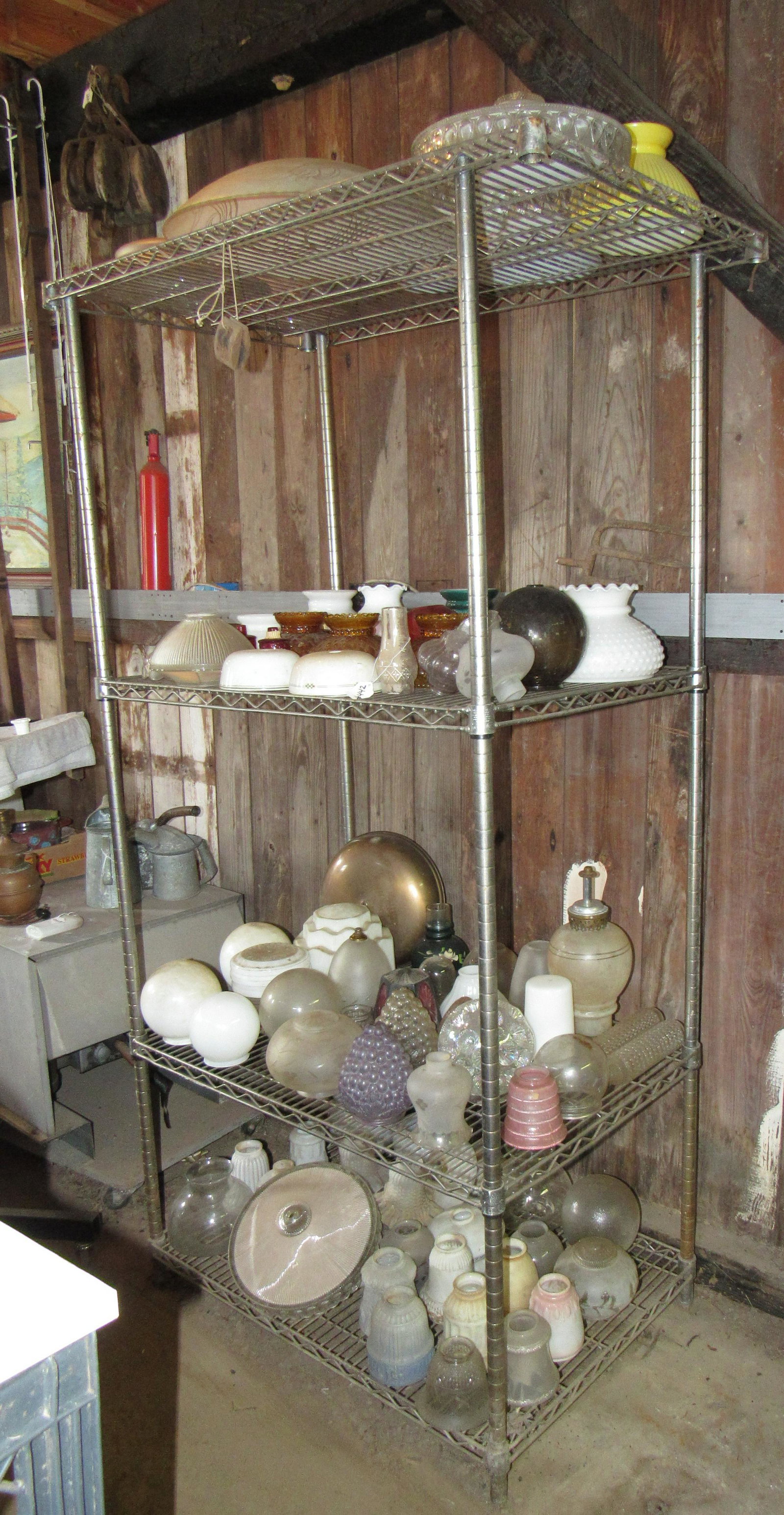 Chrome Wire Shelving Unit: Approx 24" x 36" x 75" tall. DOES NOT incude items on it. PICK UP IN AFTERNOON ONLY