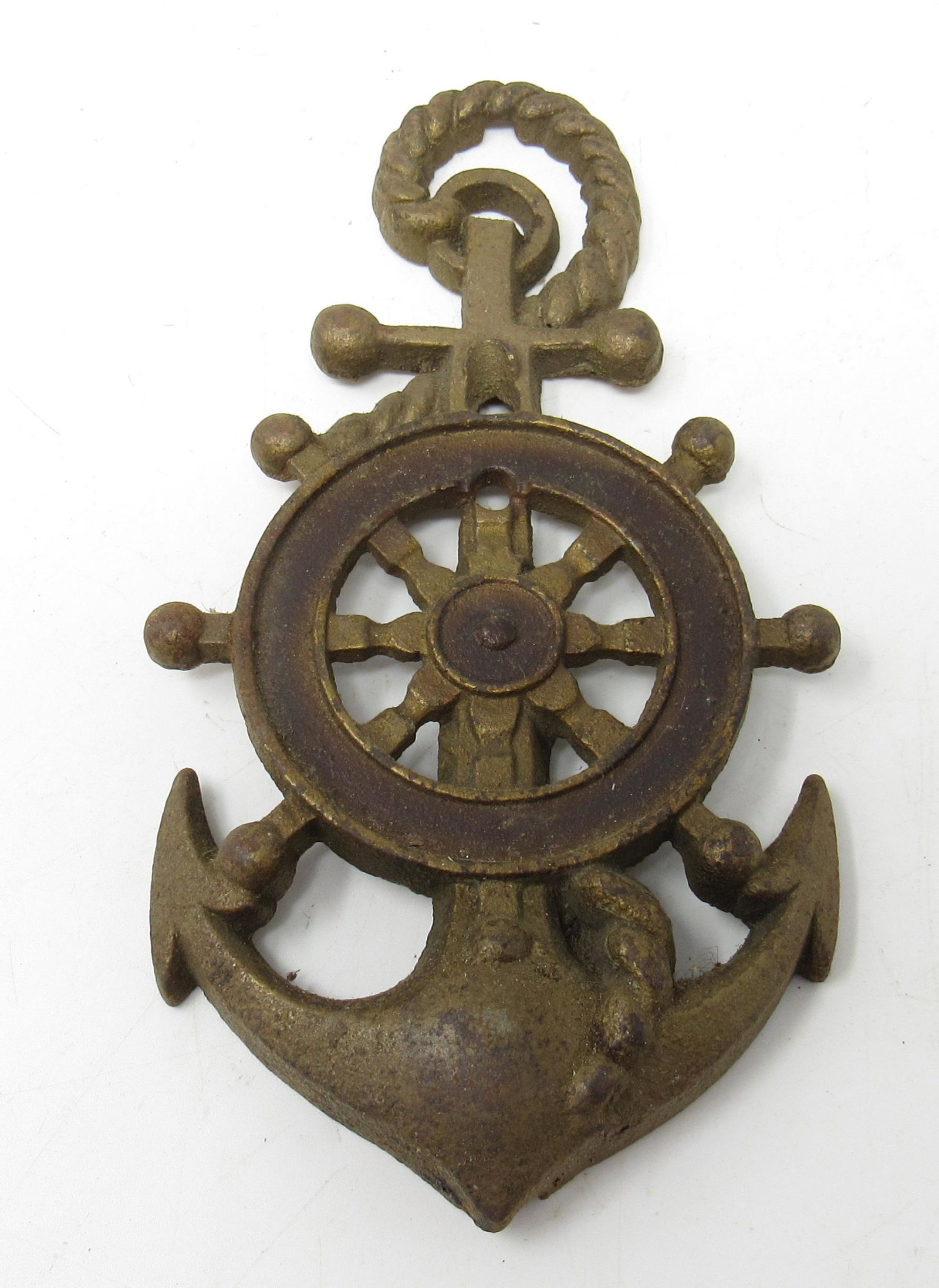 Brass Ship Anchor Wall Plaque: Approx 3 3/4" x 7"