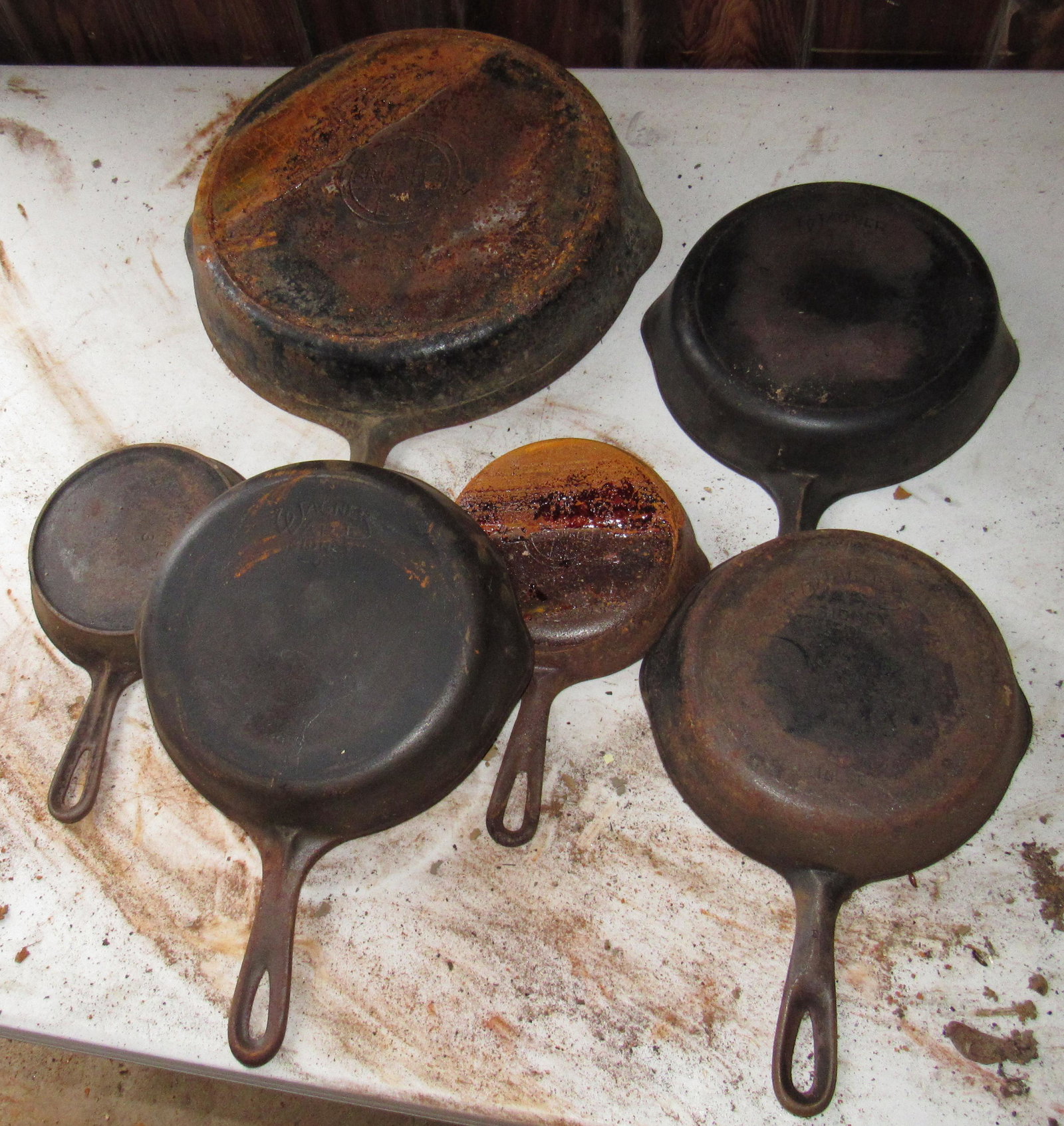 Griswold Vollrath Wagner Cast Iron Skillets: Largest is Griswold No. 12