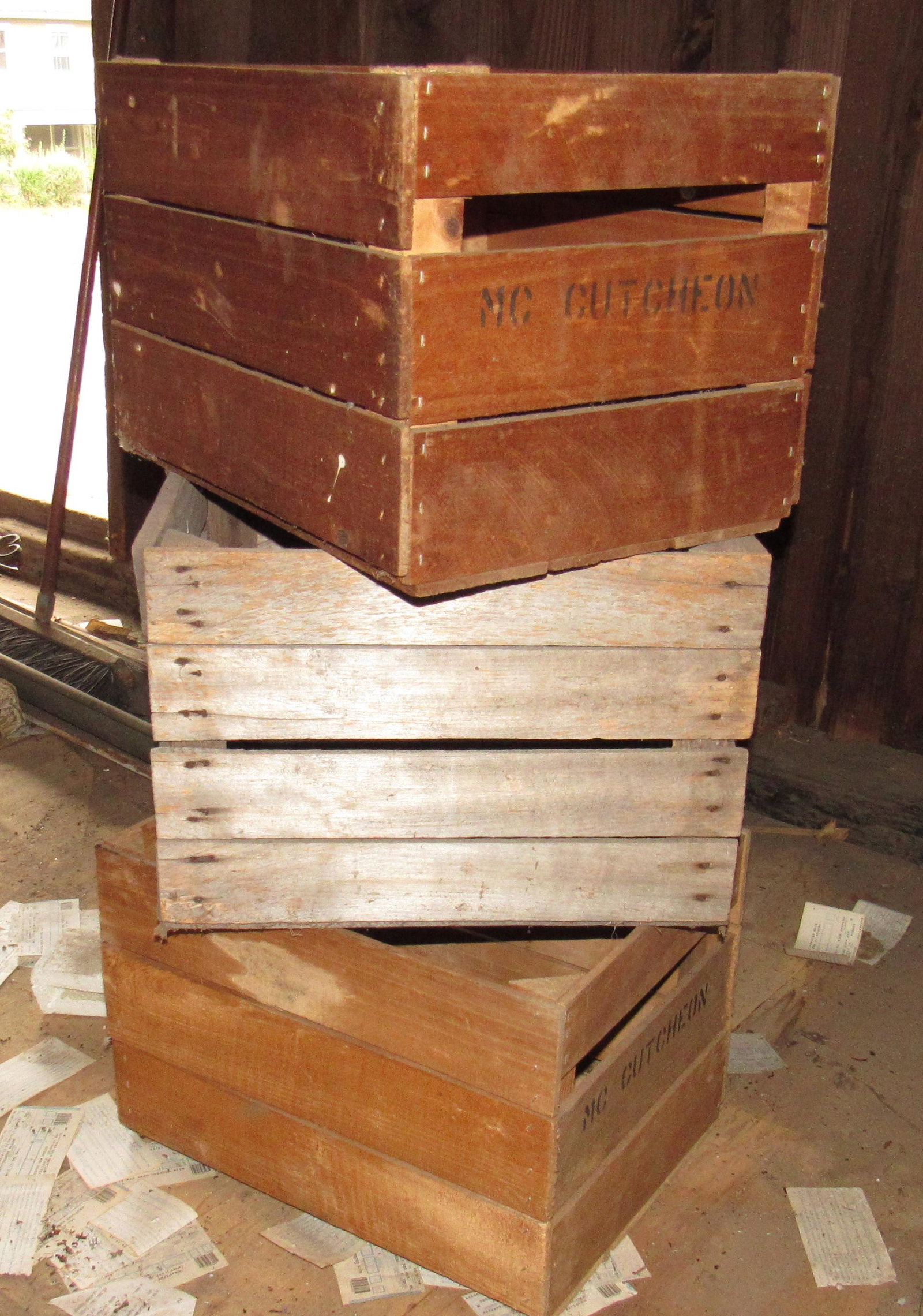 3 Wooden Crates: Approx 14" x 18" x 12" tall