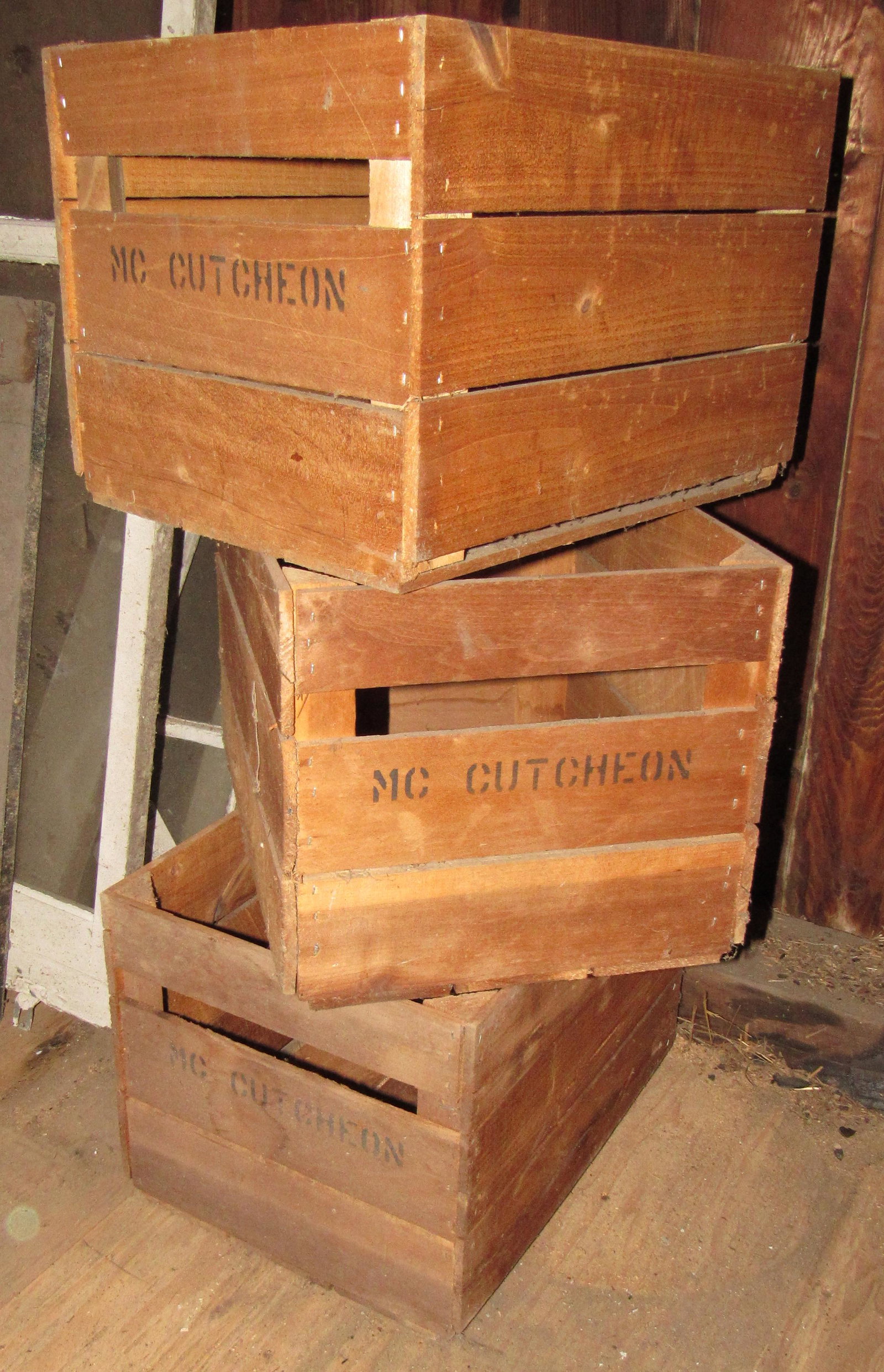 3 Wooden Crates: Approx 14" x 18" x 12 1/2" tall