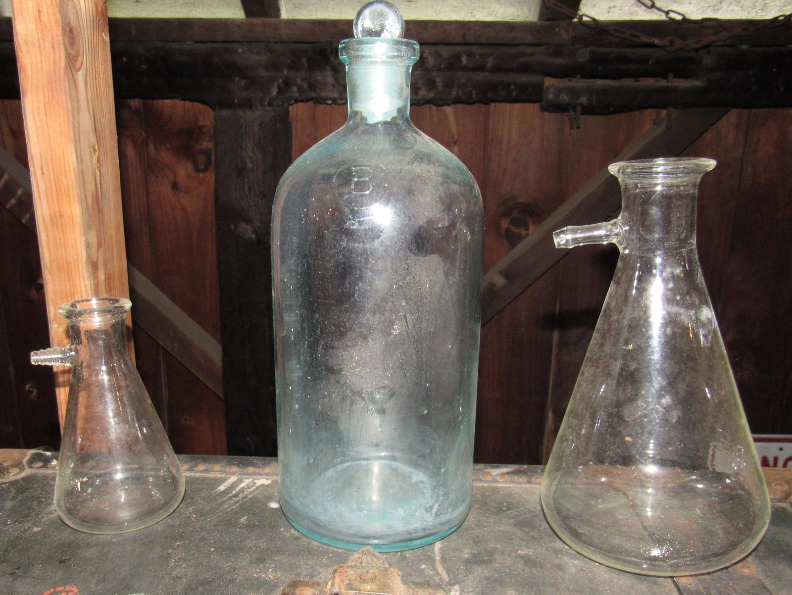 Apothecary & Lab Bottles: Tallest is approx 12 3/4"