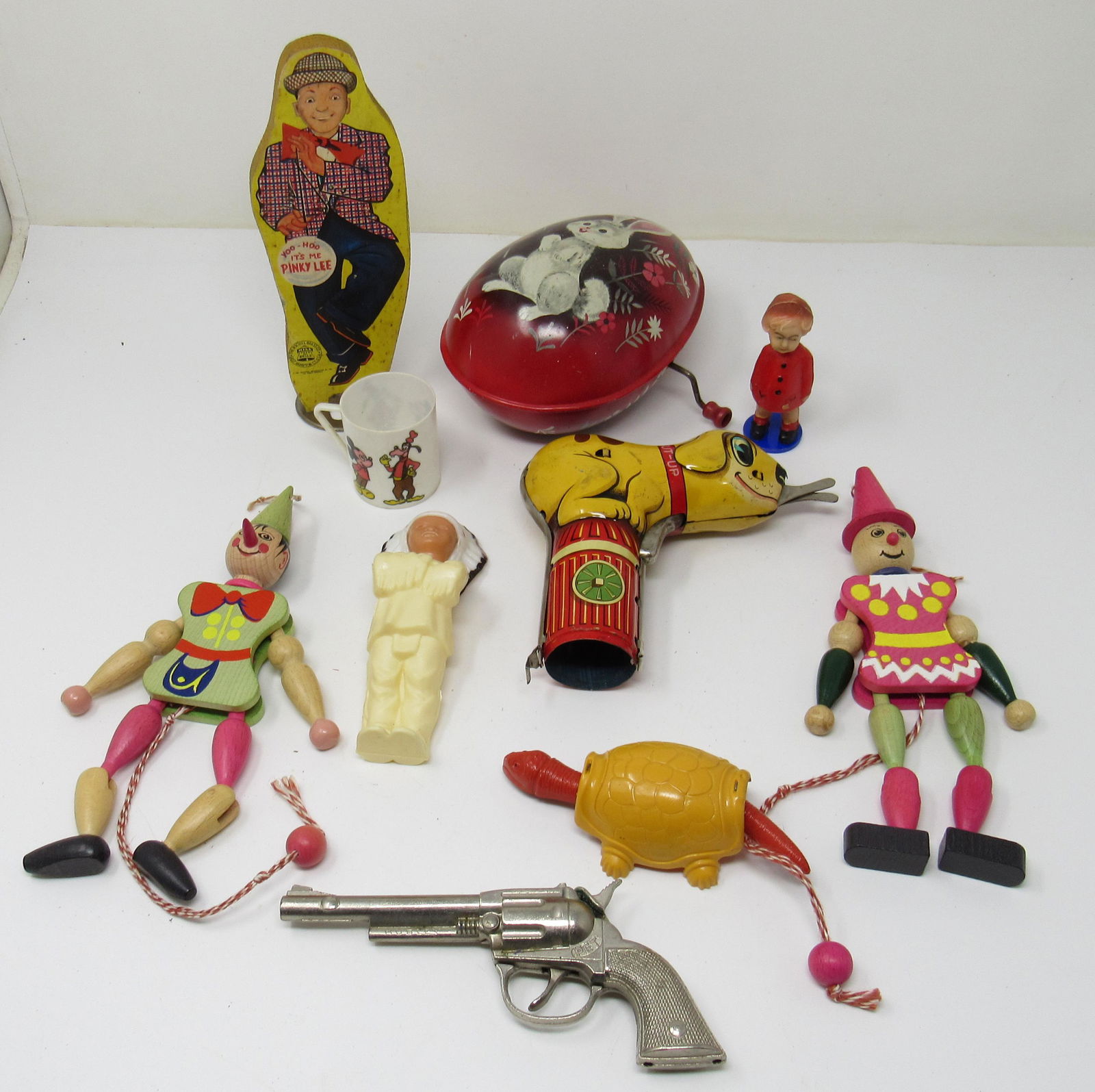 Hubley Cap Gun Pinky Lee Wooden Austria Pull Toys: Getting all pictured