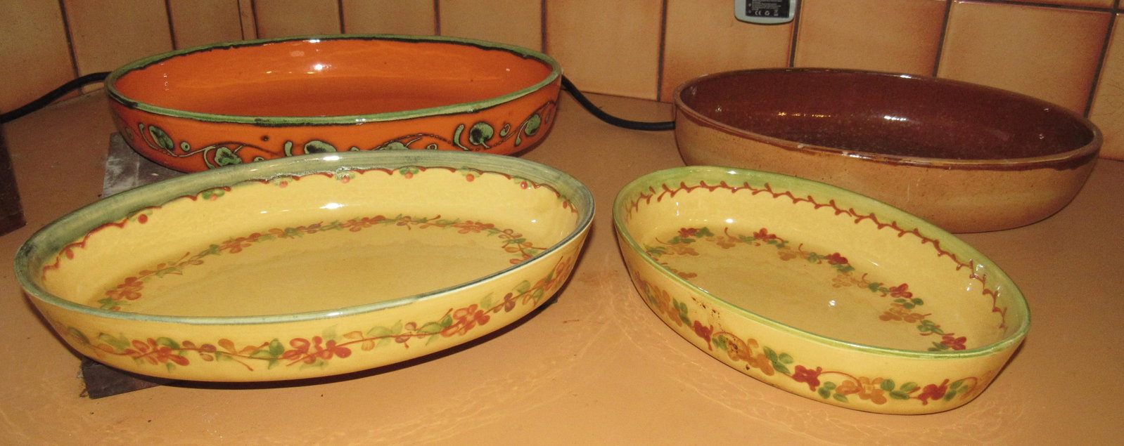 Vallauris Terre Provence Misc French Casseroles: Largest is approx 10 1/4" x 14 1/2"