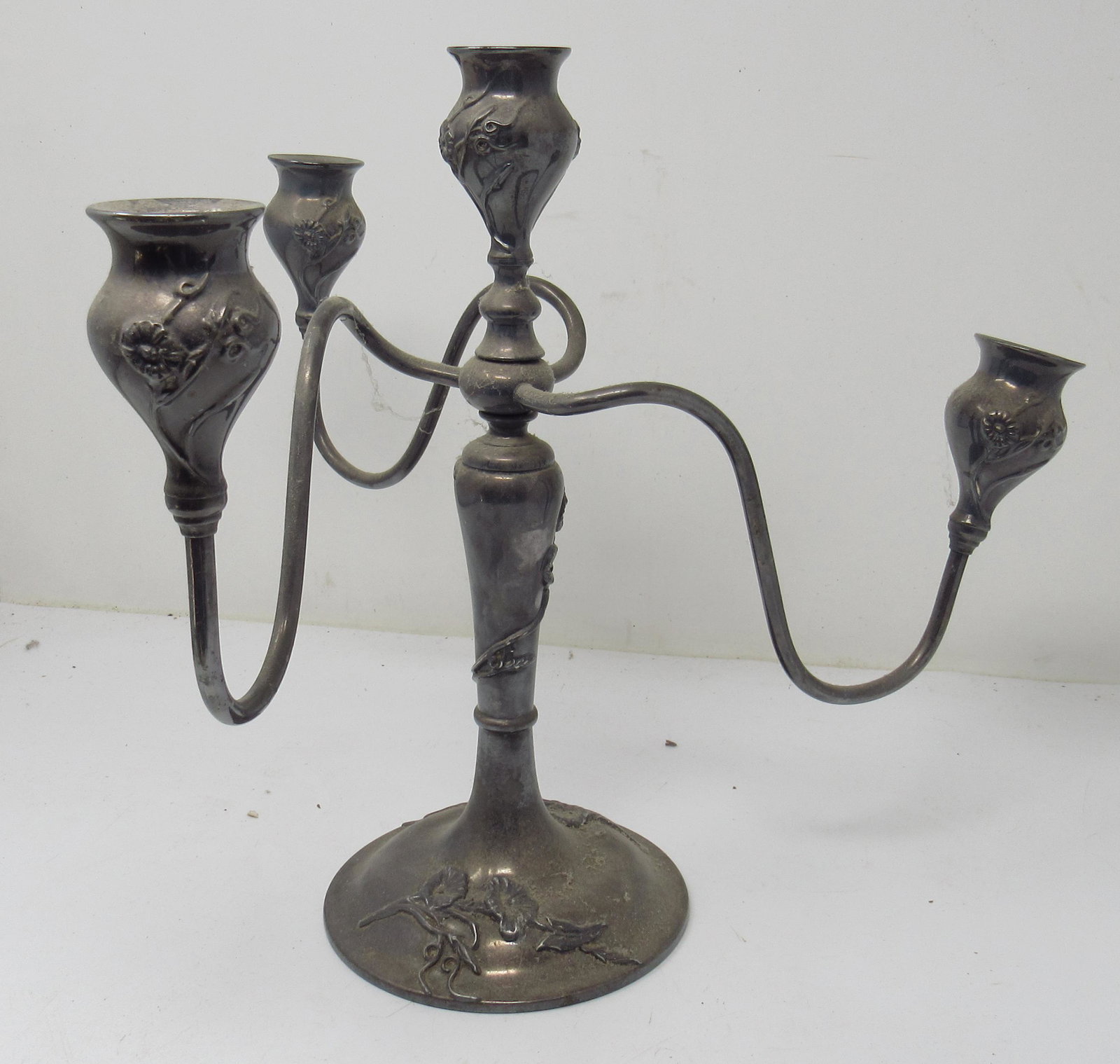 Hartford Sterling Co. Quadruple Plate Candelabra: Approx 12" tall