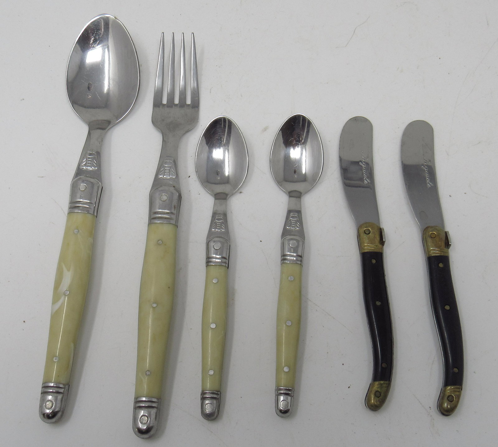 Laguiole Knifes & Inox France Flatware: Longest is approx 8 3/8"