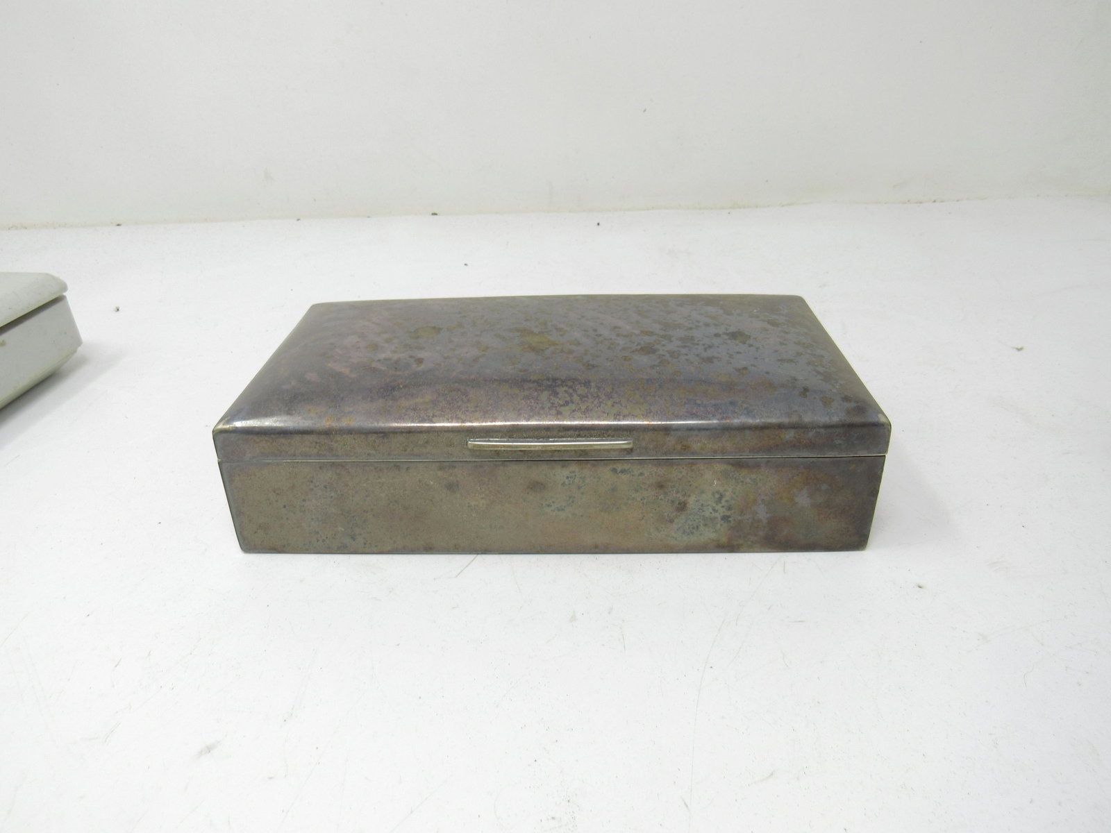 800 Silver Pen / Trinket Box Signed Marcus: 3 1/2" by 6 3/4" by 1 7/8" tall