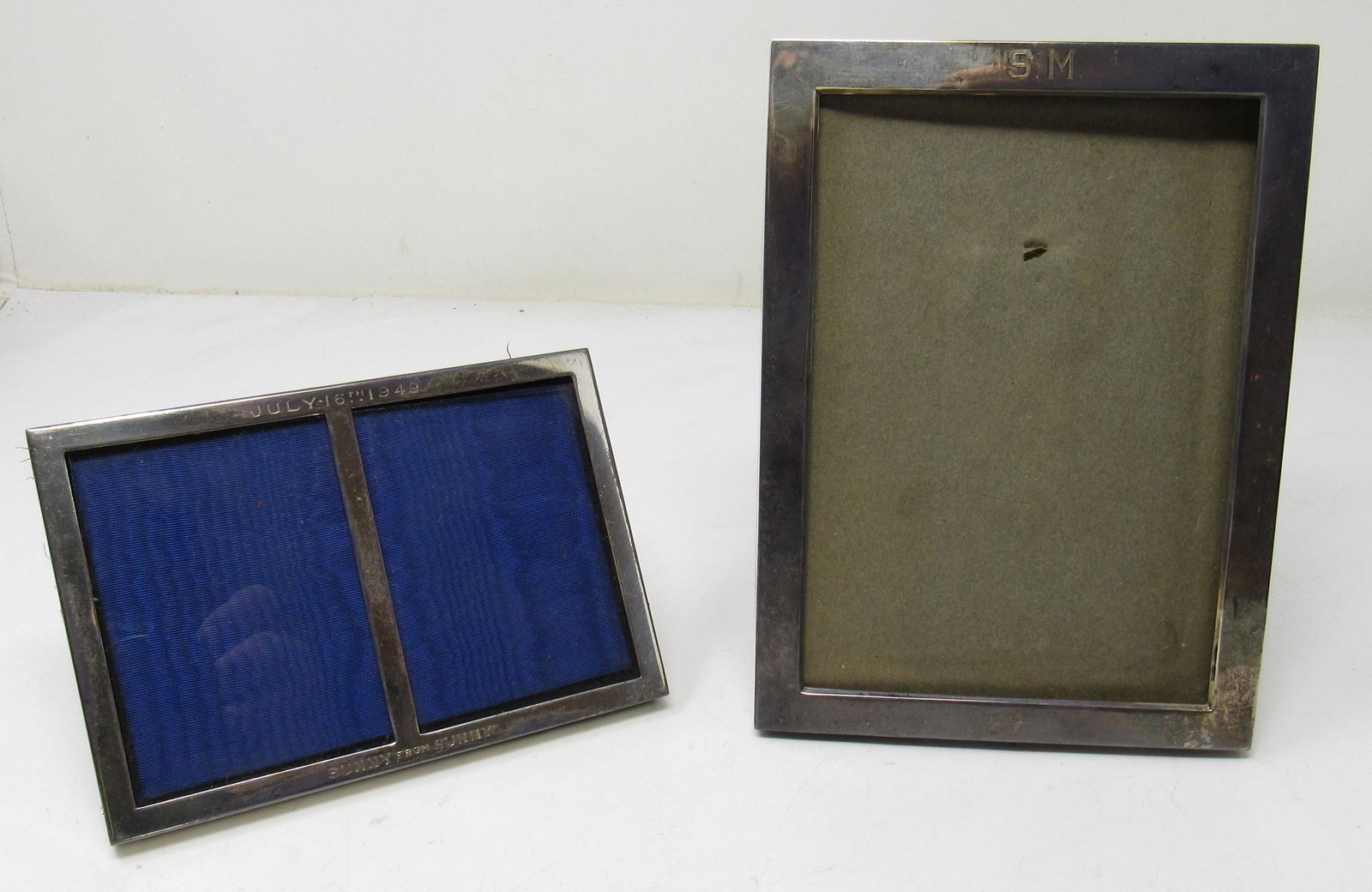 2 Sterling Silver Picture Frames: Largest is approx 5 1/4" x 7 1/4"