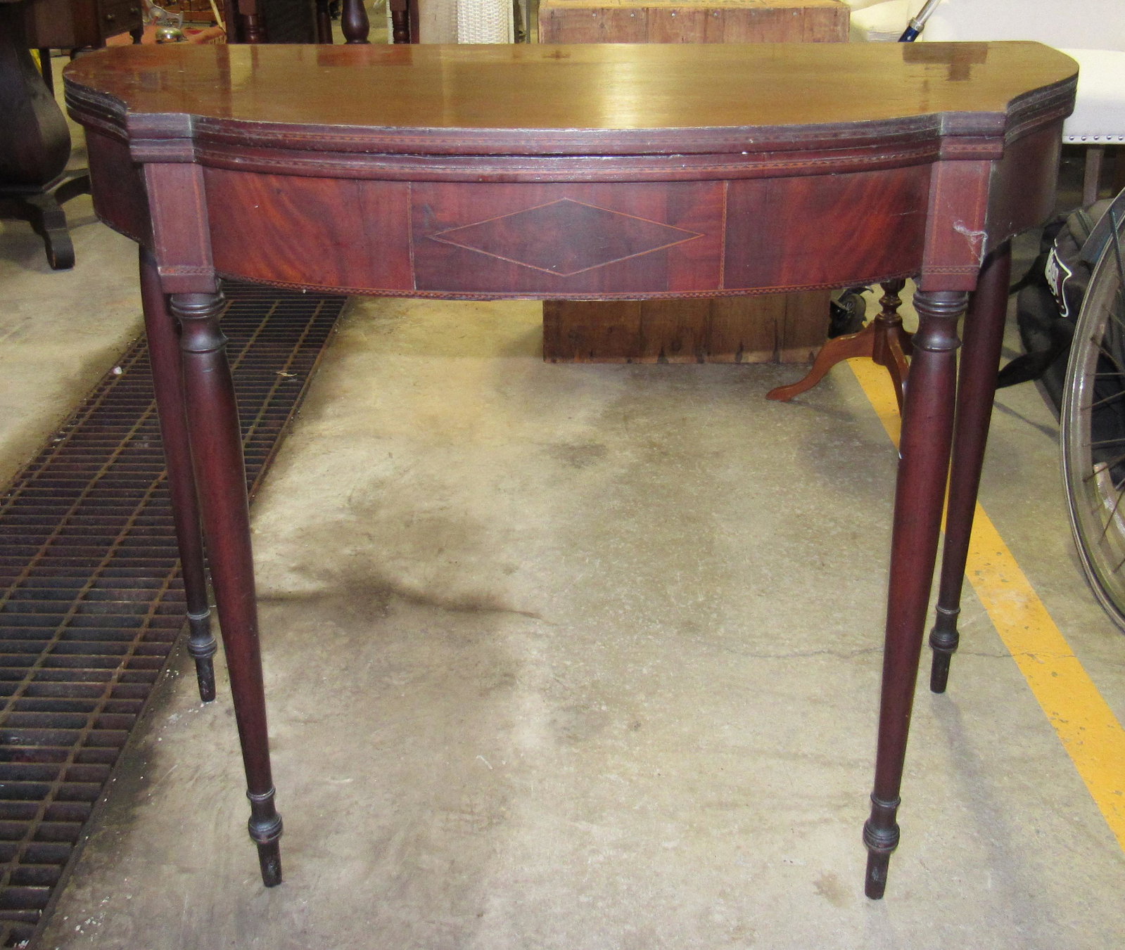 Side Table with Inlay: Apprx 17 1/2" x 36" x 29 1/2" tall.