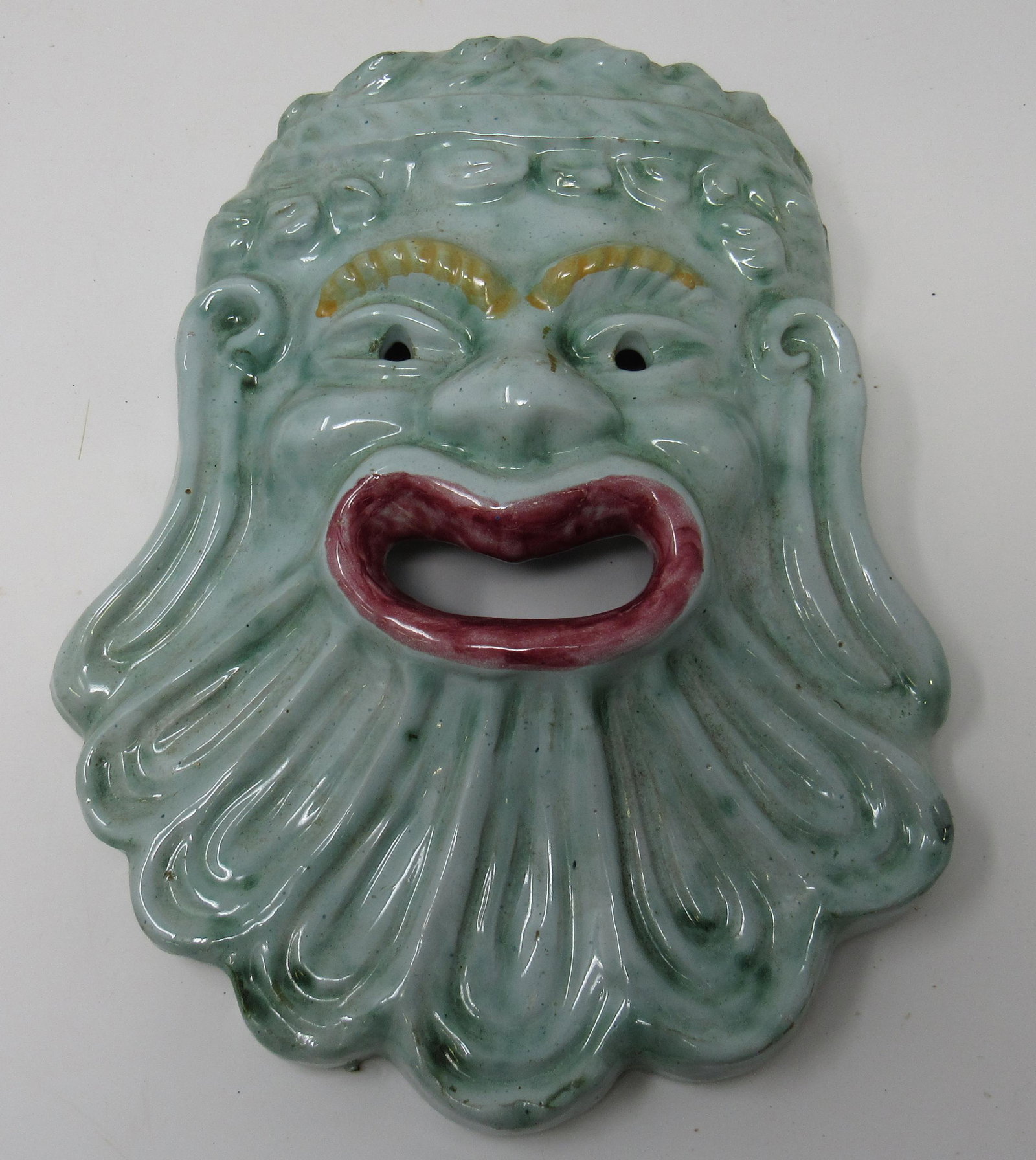 Pottery Face Wall Plaque: Approx 8 1/2" x 11 3/4"