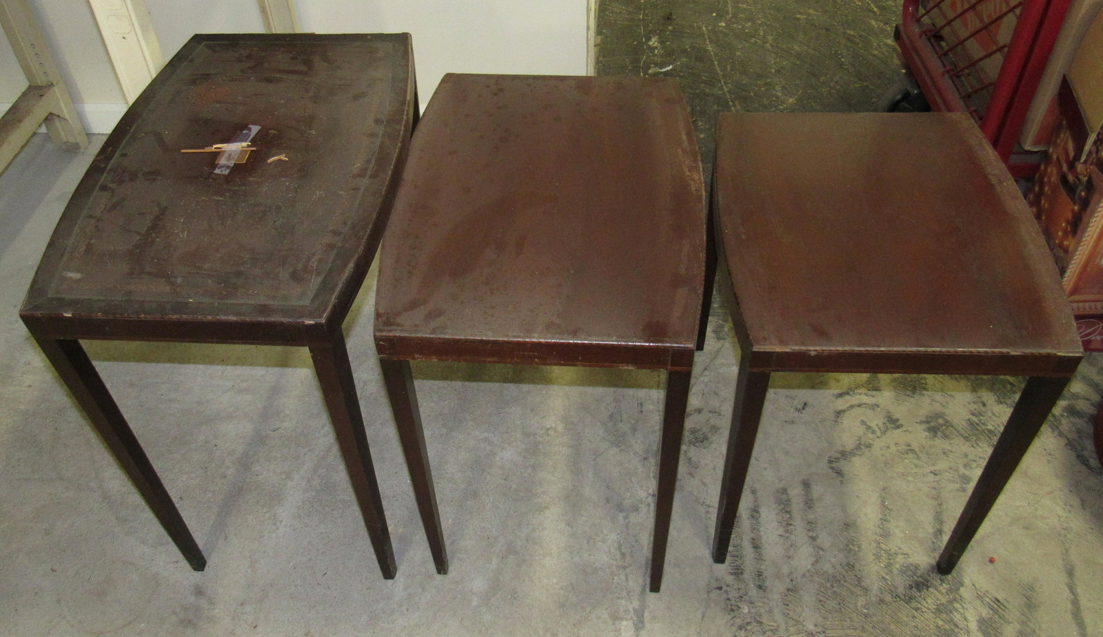 3 Nesting Tables: Largest is apprx 16" x 24" x 24 1/4" tall.