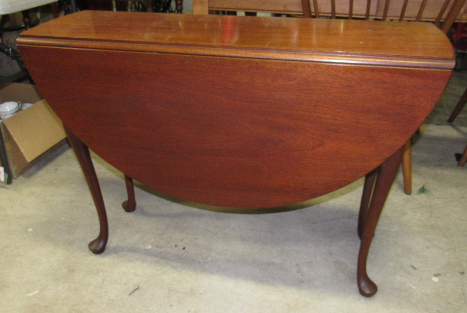 Chippendale Style Drop Leaf Table: Approx 42" x 14 1/2" ( closed ) x 28" tall