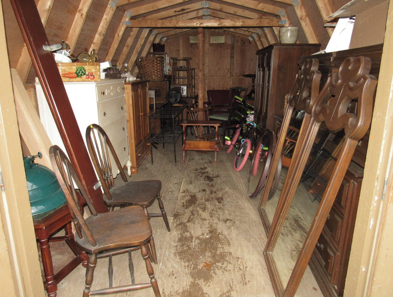 Contents of Shed: Lot includes all pictured in shed ( except bed rails in first photo, on left side front of shed.). Take what you want and leave the rest