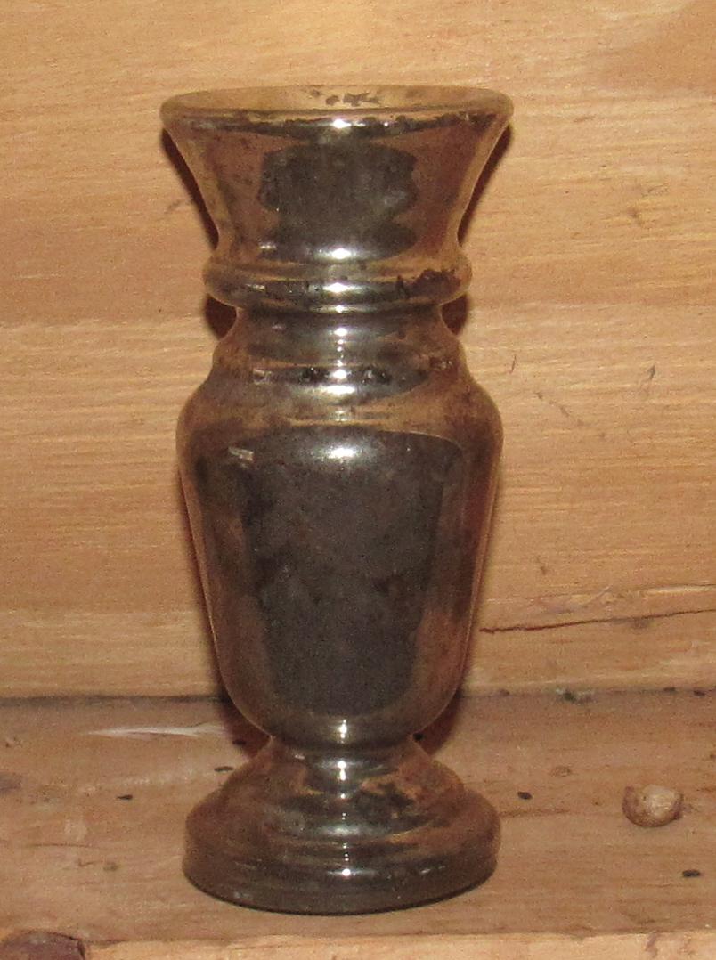Mercury Glass Vase: Approx 2 3/4" in diameter and 6 3/8" tall