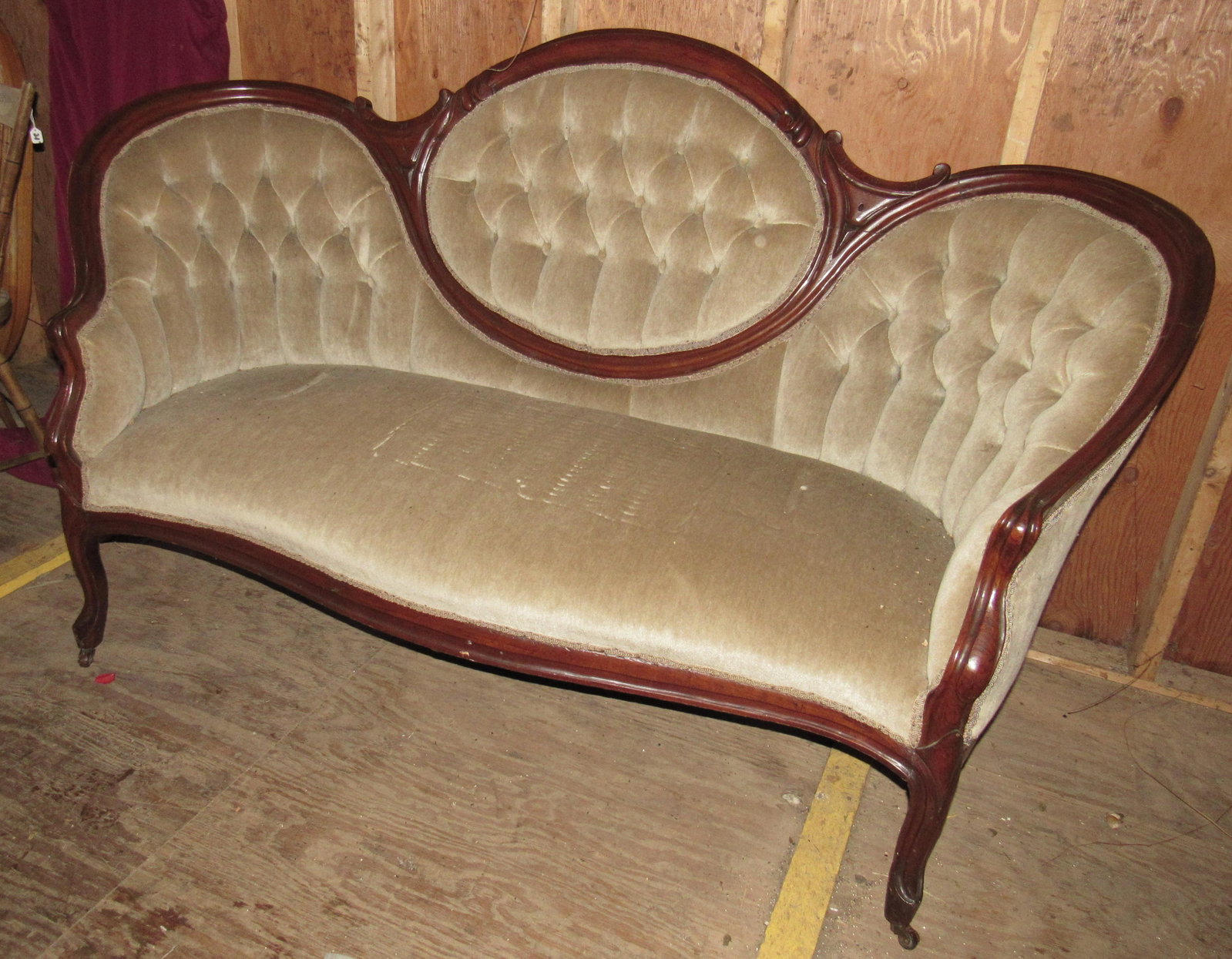 Victorian Sofa: Approx 31" deep, 67 1/2" long, 17" to seat, and 39" total height