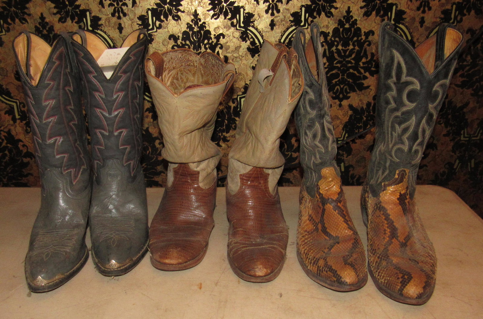 Cowboy Boots Tony Lama Durango: Pair on far right are 11 1/2 and far left are size 11