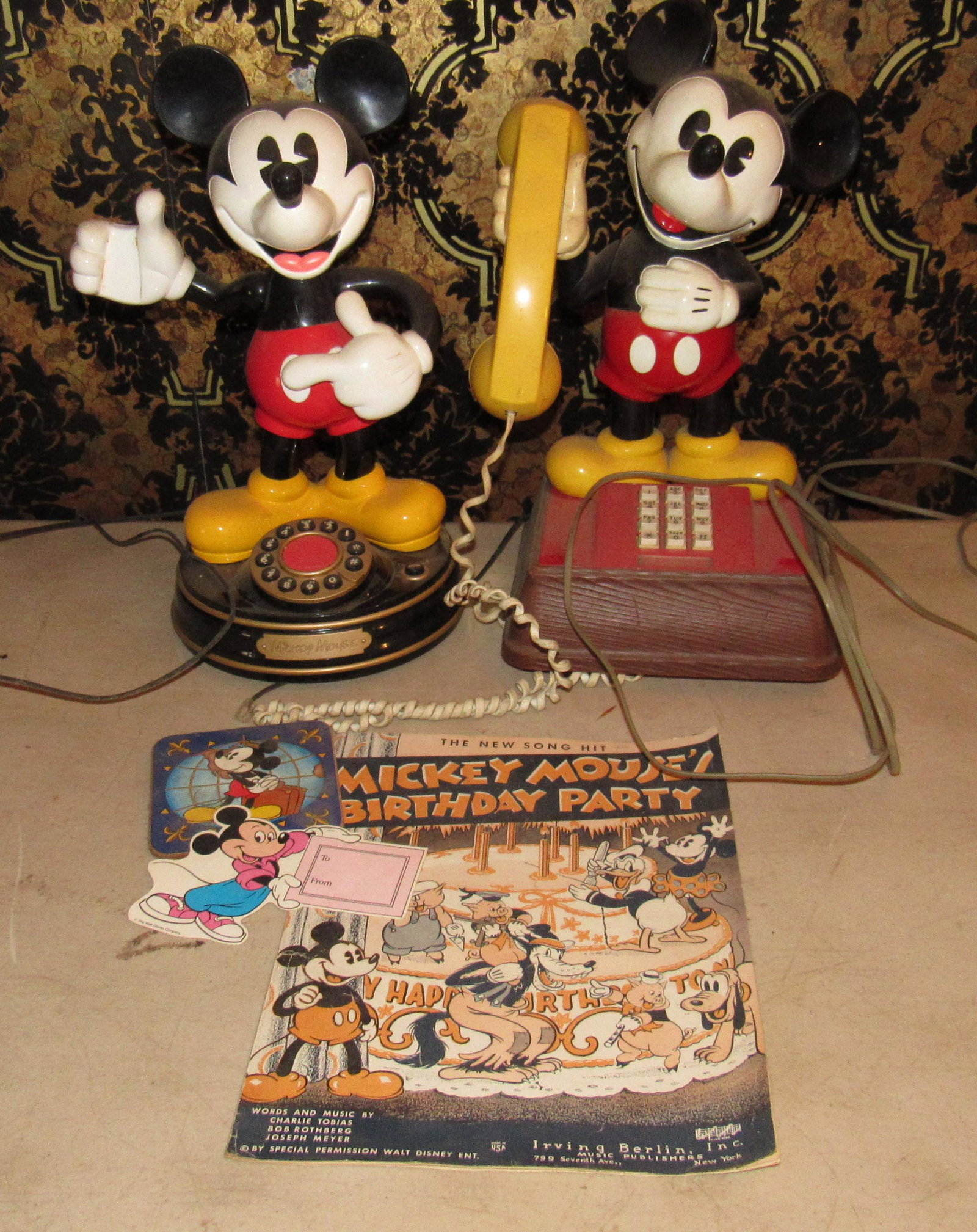 Vintage Mickey Mouse Phones Sheet Music Curtains &: Curtains are approx 55" long and 24" tall. Phones are approx .15" tall