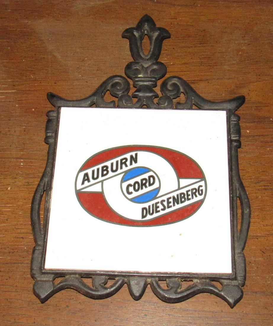 Auburn Duesenberg Trivet: Approx 7 1/2" x 11 1/2"