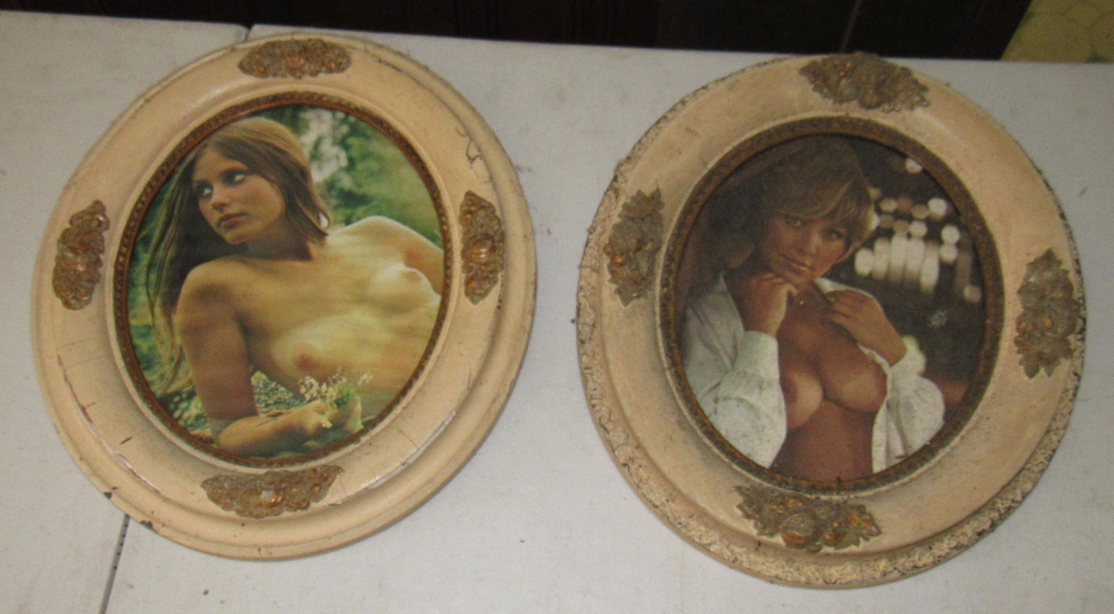 Vintage Frames with Playboy Models: Frames are apprx 12" x 14"