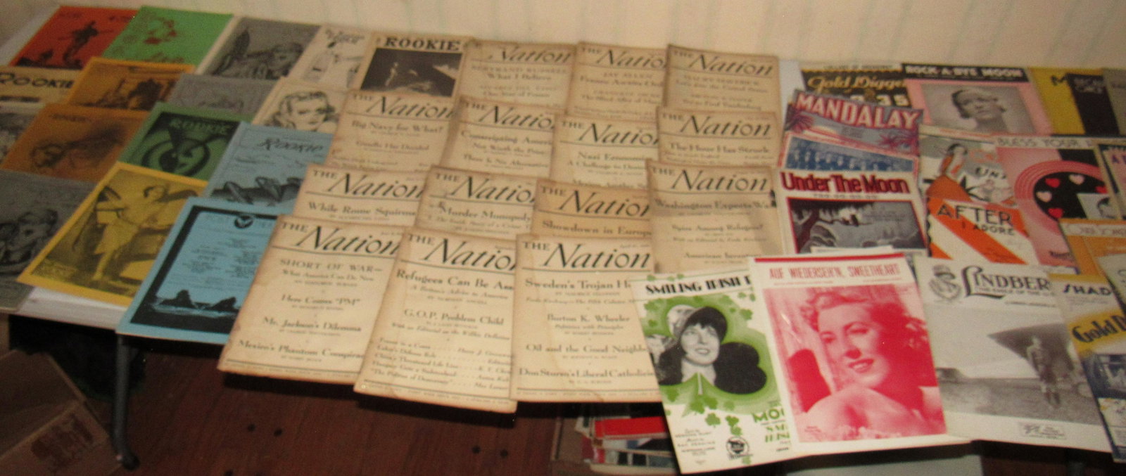Randolph Rookie Nation Magazines Lindberg Sheet Music: Getting all pictured on table