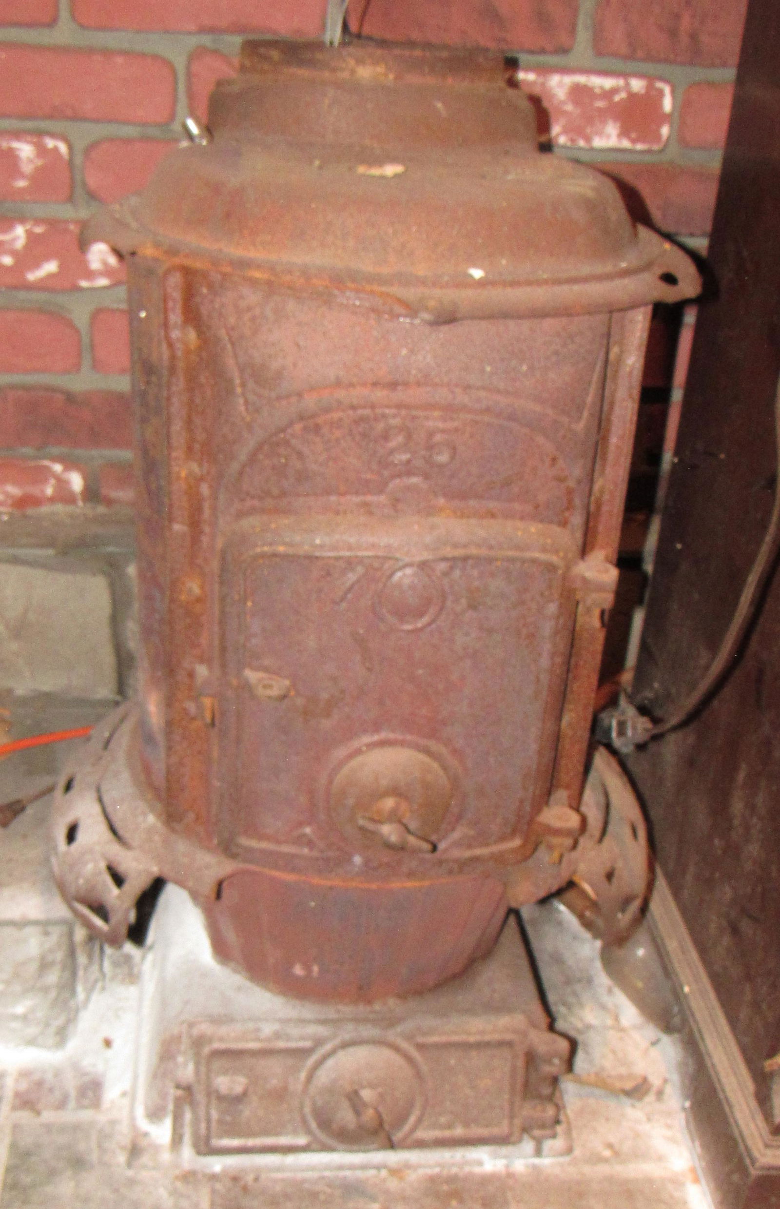 Cast Iron Stove: Approx 30" tall.