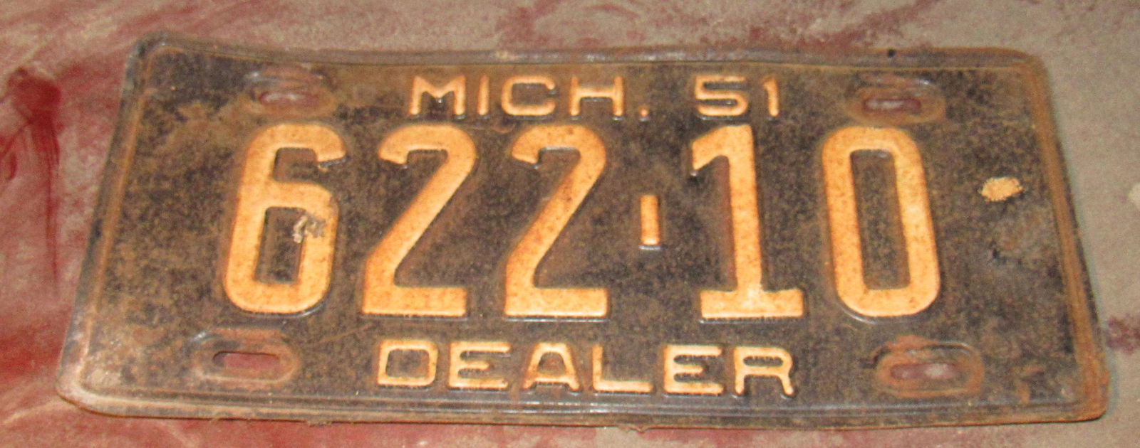 1951 Michigan Dealer License Plate: License plate