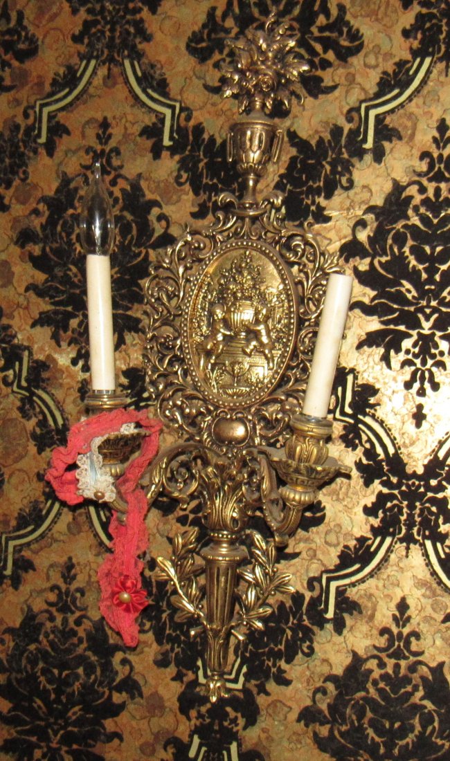 Brass Wall Sconces: 2 wall sconces