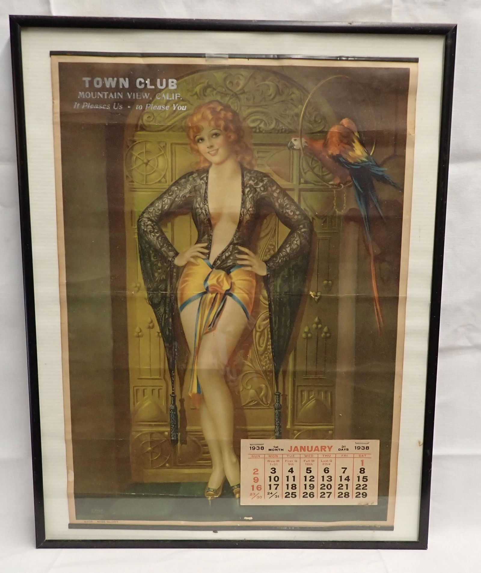 1938 Town Club Mountain View Ca Calendar (1 of 3)