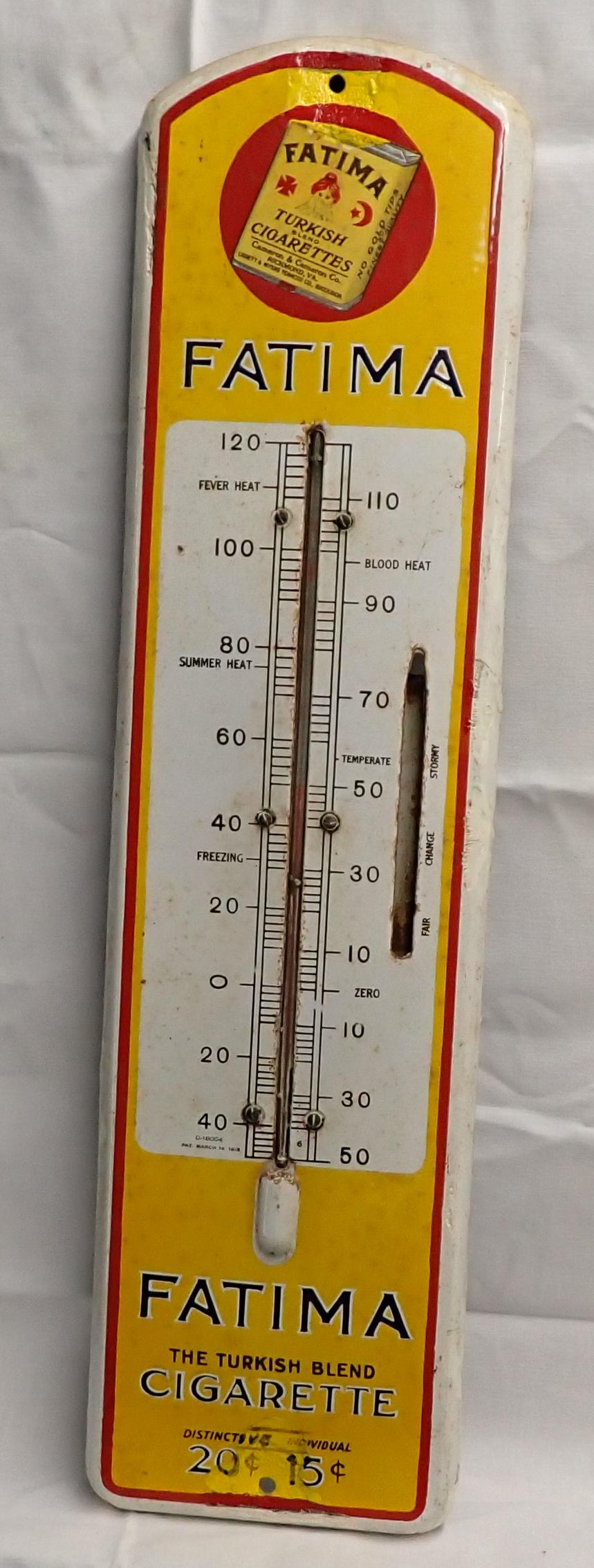 Fatima Turkish Cigarettes Porcelain Thermometer (1 of 8)