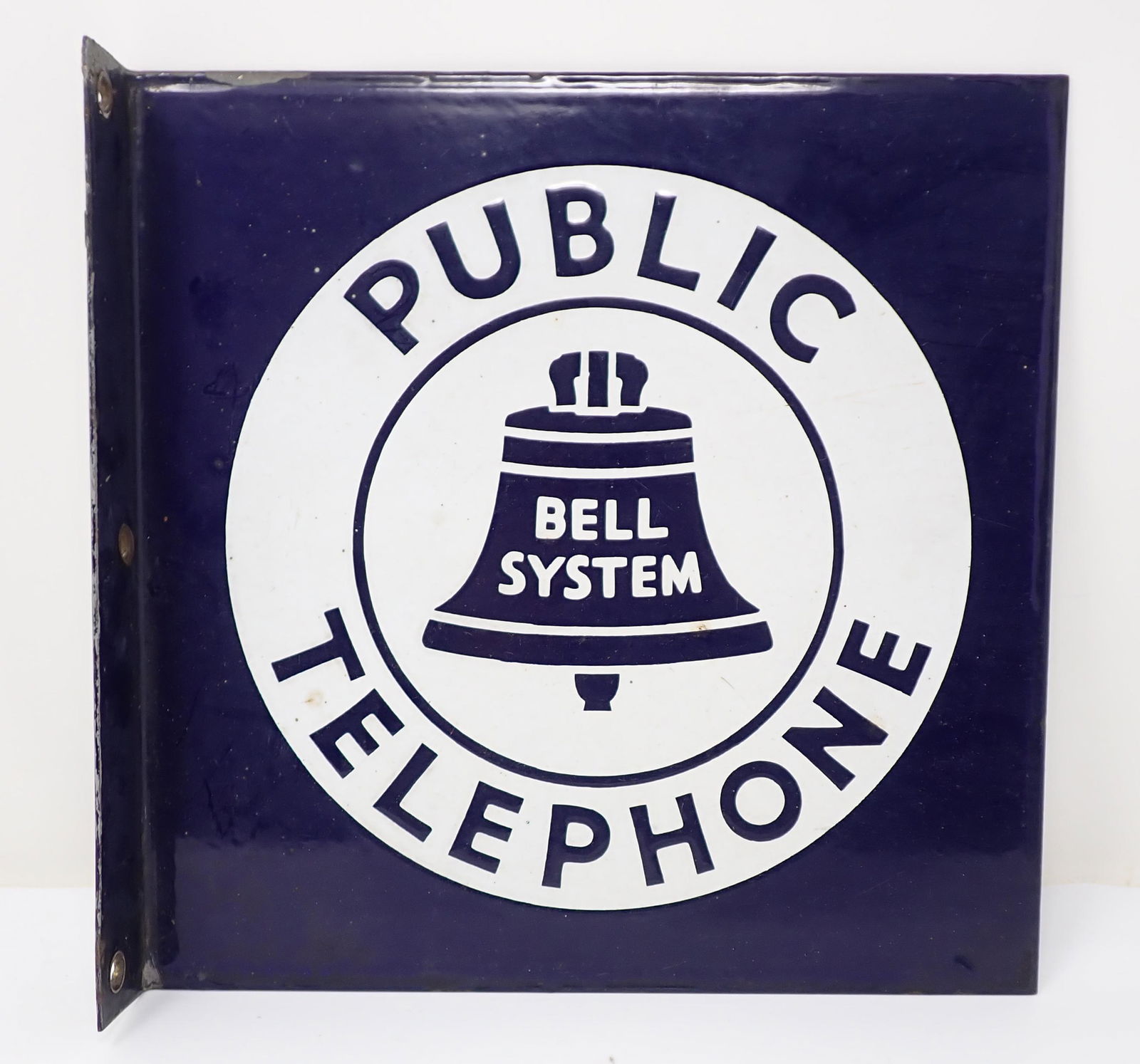 Double Sided Bell System Telephone Porcelain Sign (1 of 3)