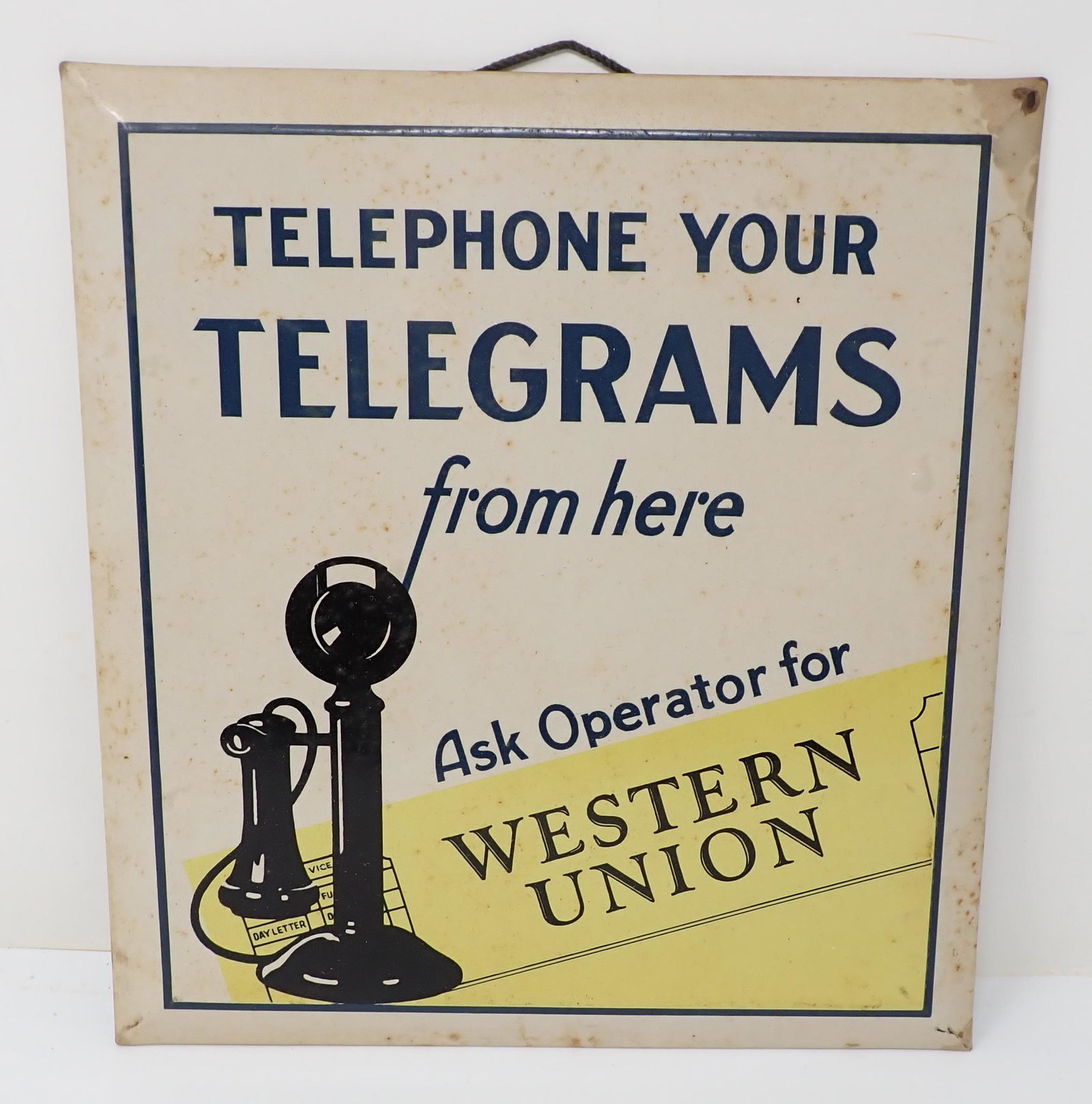 Western Union Candle Stick Telephone Sign (1 of 3)