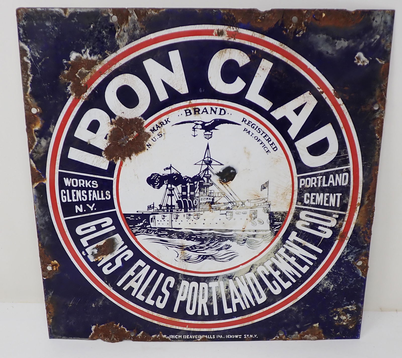 Iron Clad Cement Spanish War Ship Sign (1 of 3)