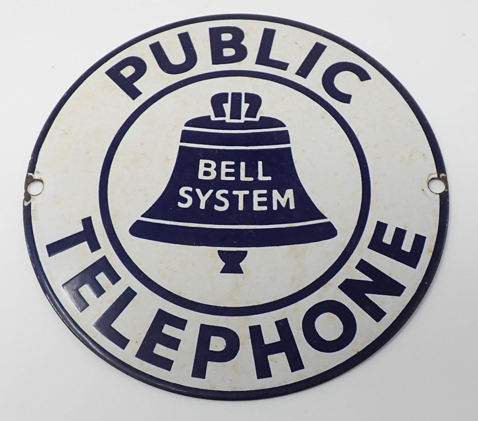 Porcelain Bell System Public Telephone Sign (1 of 2)