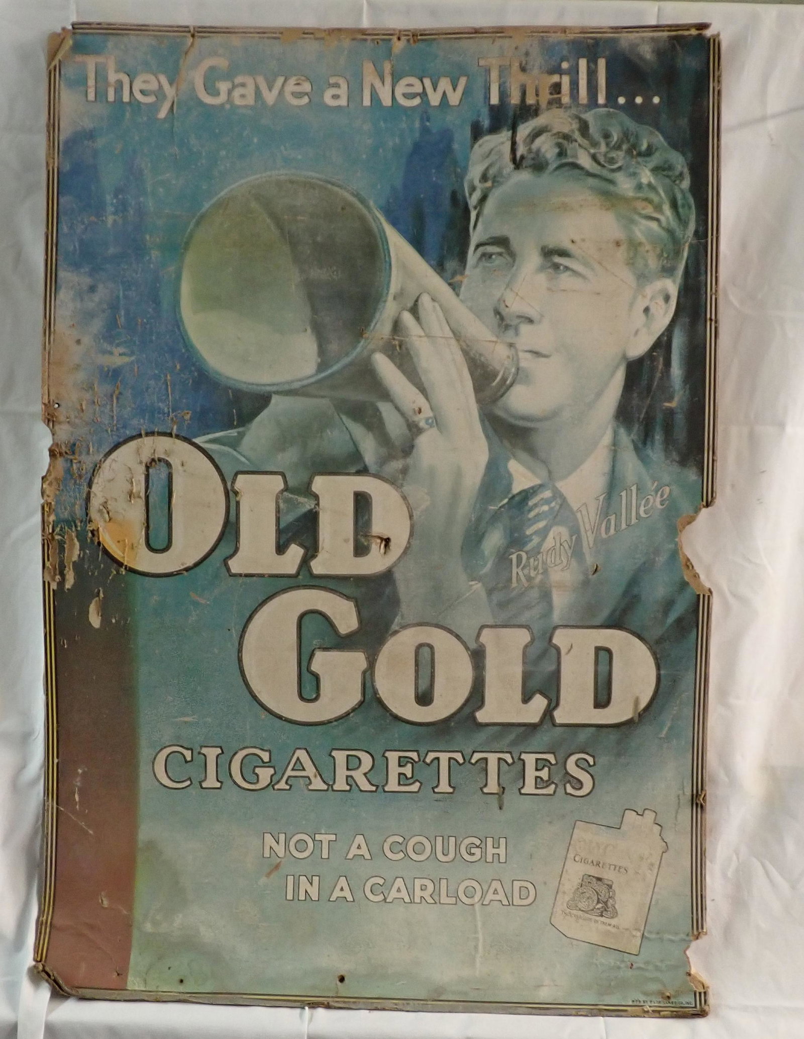 Old Gold Rudy Vallee Cigarettes Sign (1 of 4)