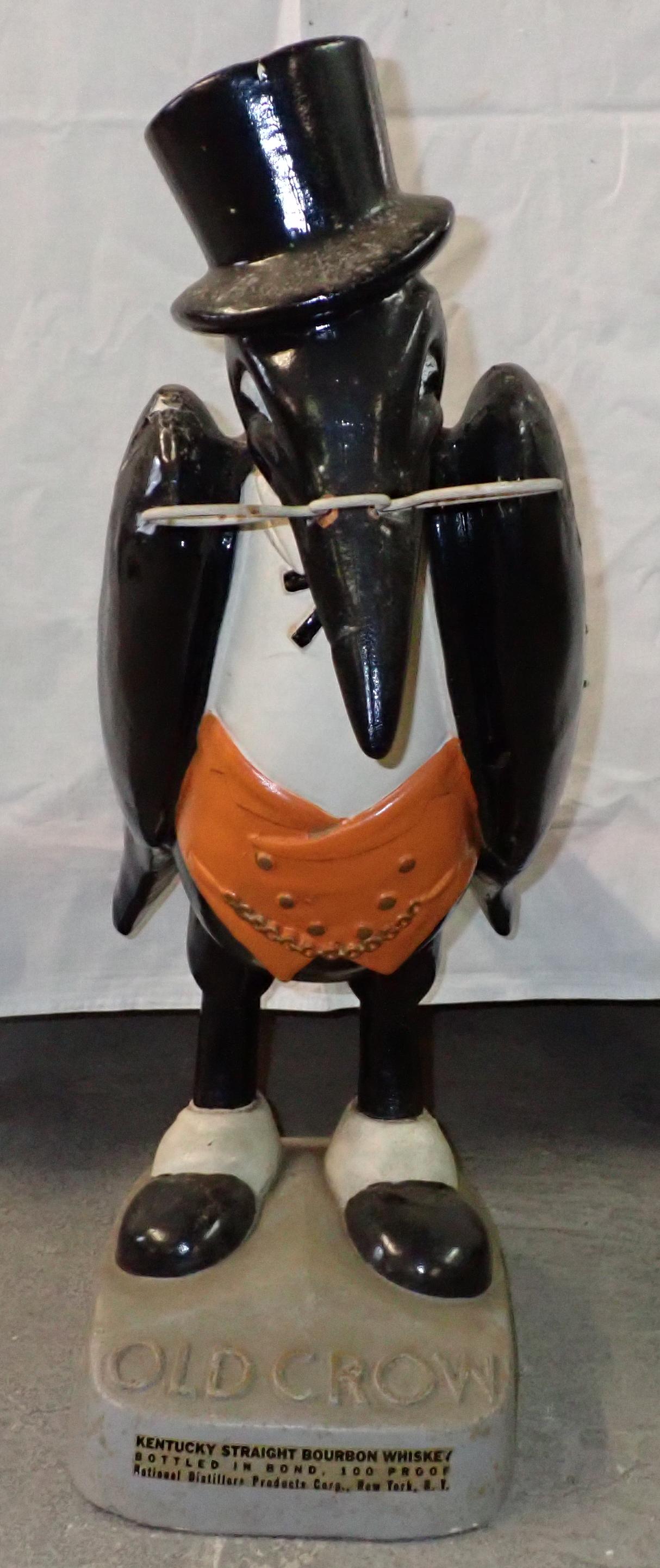 Large Old Crow Paper Mache Bar Display (1 of 10)