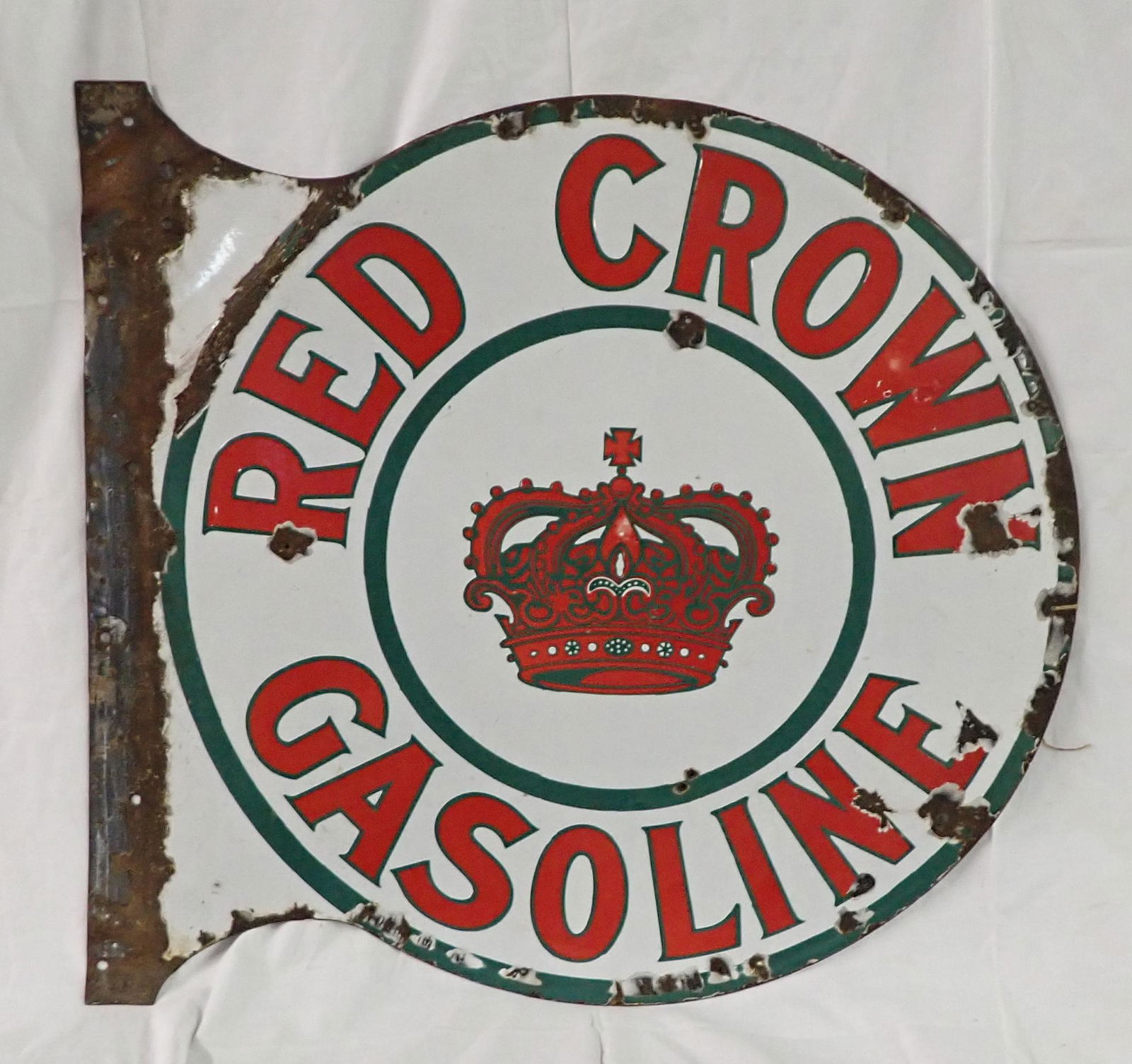 Red Crown Gasoline Double Sided Porcelain Sign (1 of 9)