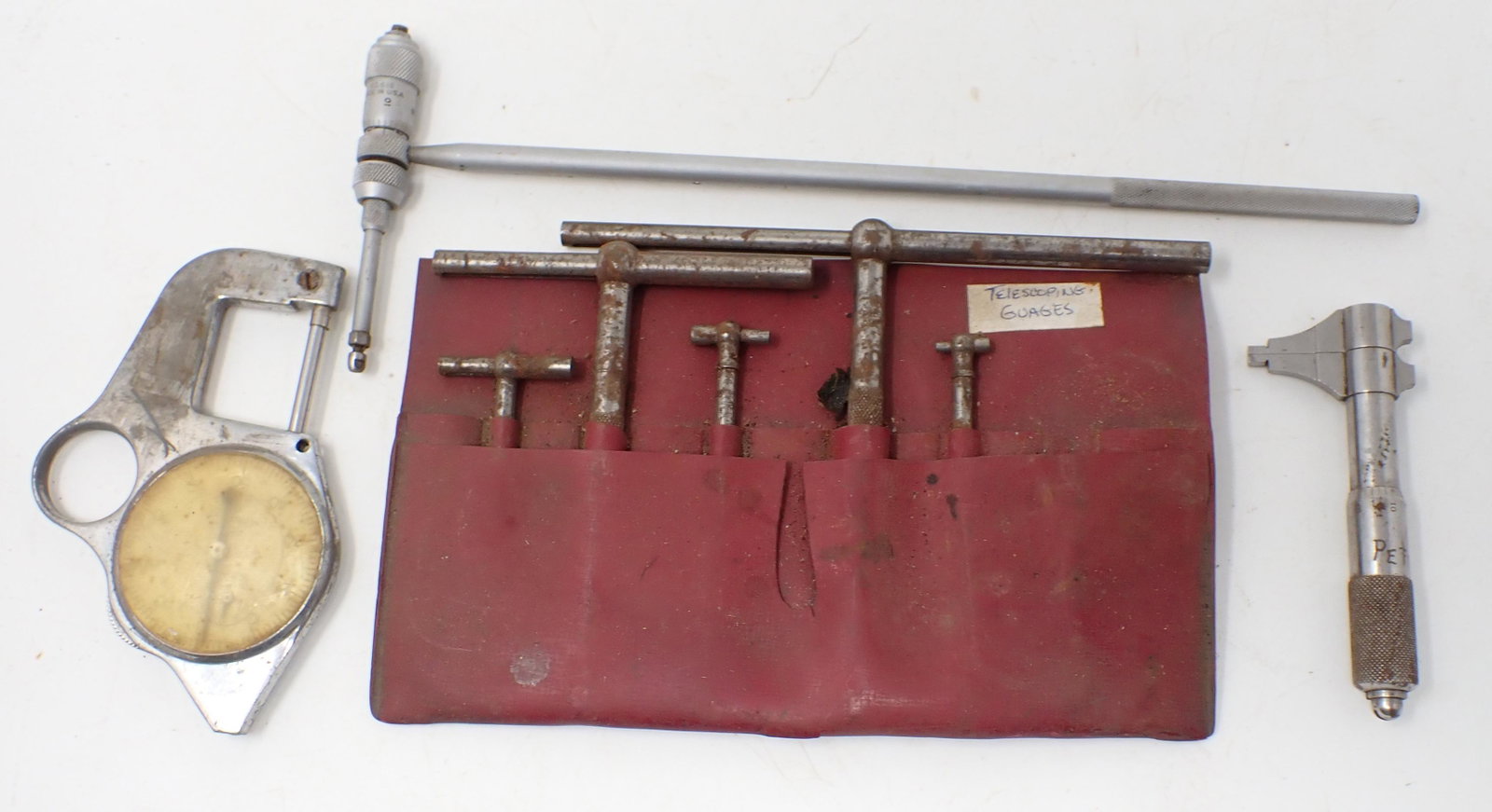 Millers Falls 618 Brown & Sharp Micrometer: All machinist tools pictured