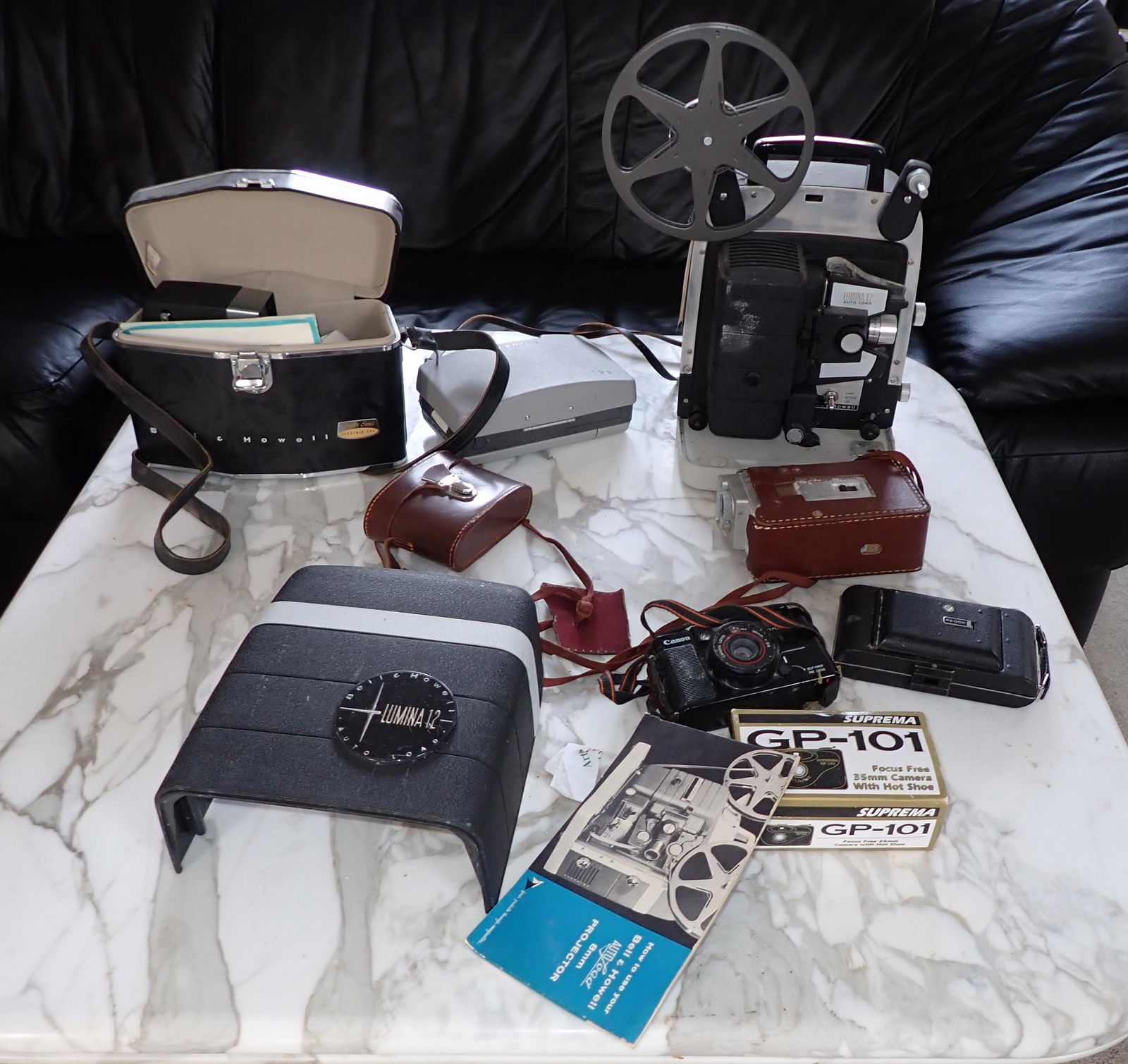 Vintage Cameras and Projectors: Getting all on table