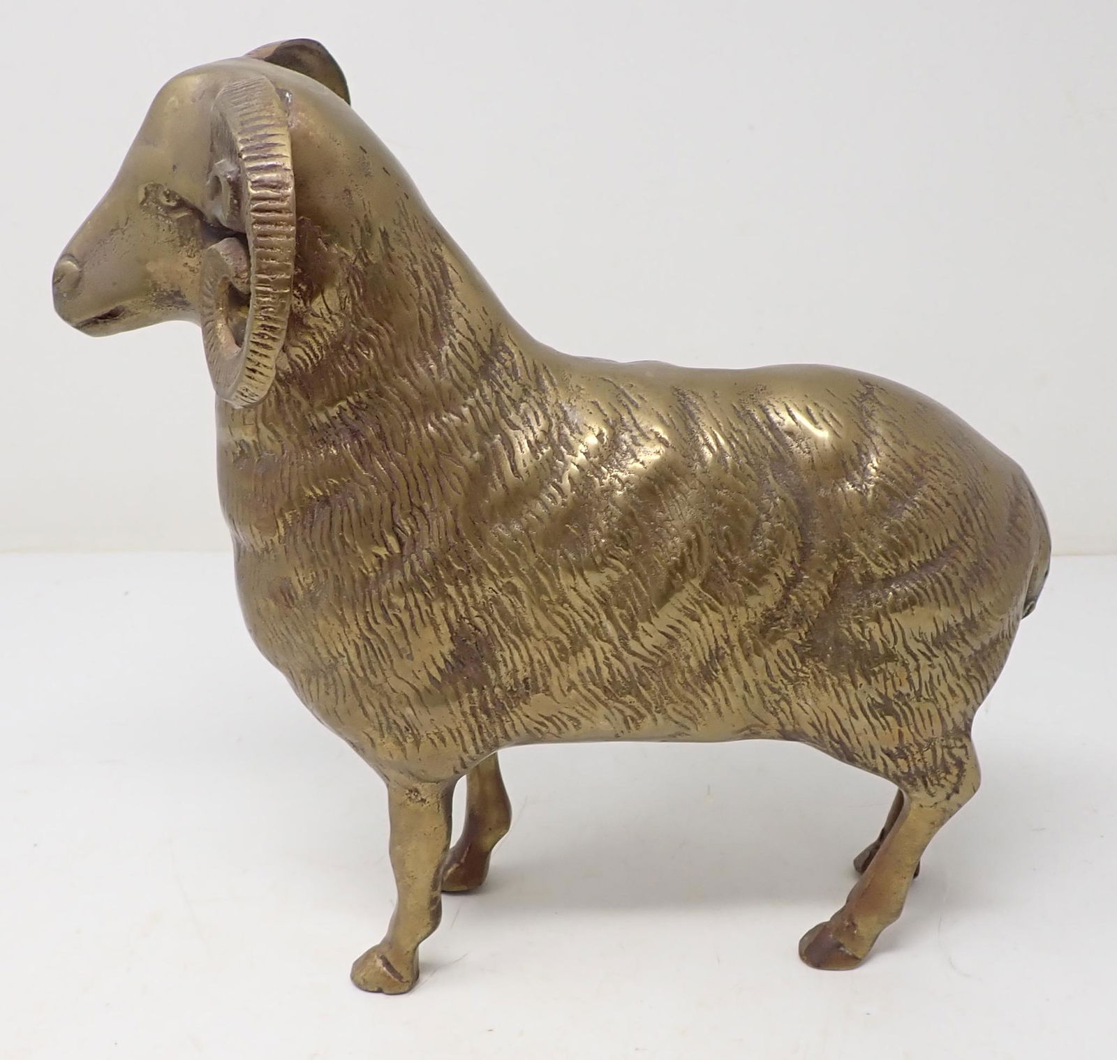 Brass Ram Sheep: Approx 10" x 9 1/4" tall.