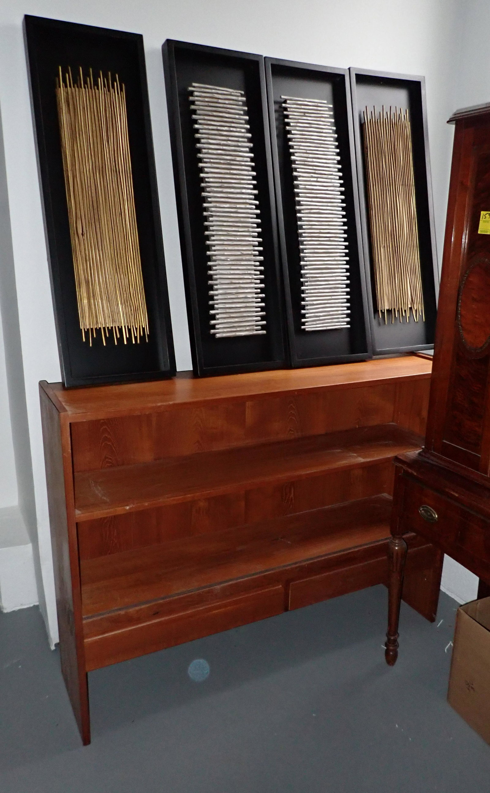 Wall Art & Book Shelf: Wall art is approx 12" x 35 1/2" . Take what you want and leave the rest