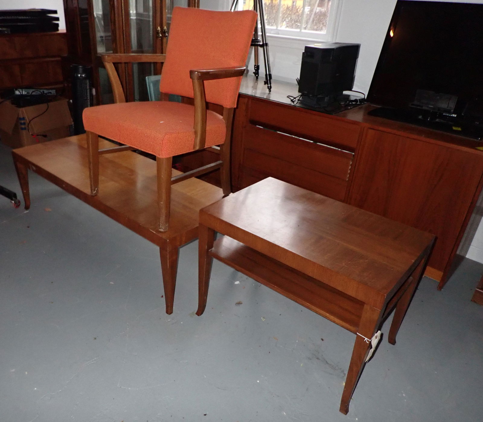 Coffee Table End Table & Chair: Coffee Table is approx 22" x 58" x 17" tall