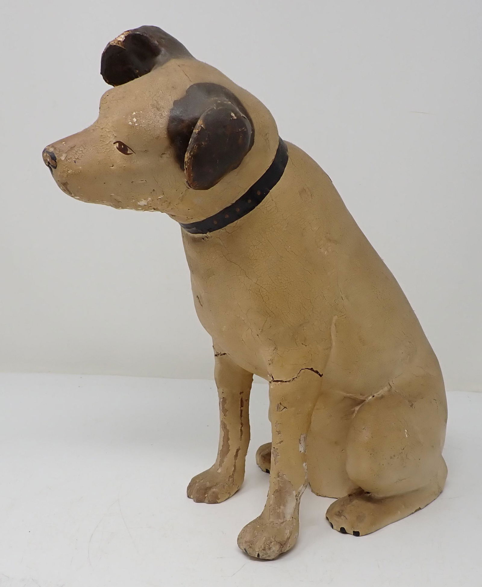 Paper Mache RCA Victor Nipper Dog: Approx 11" tall