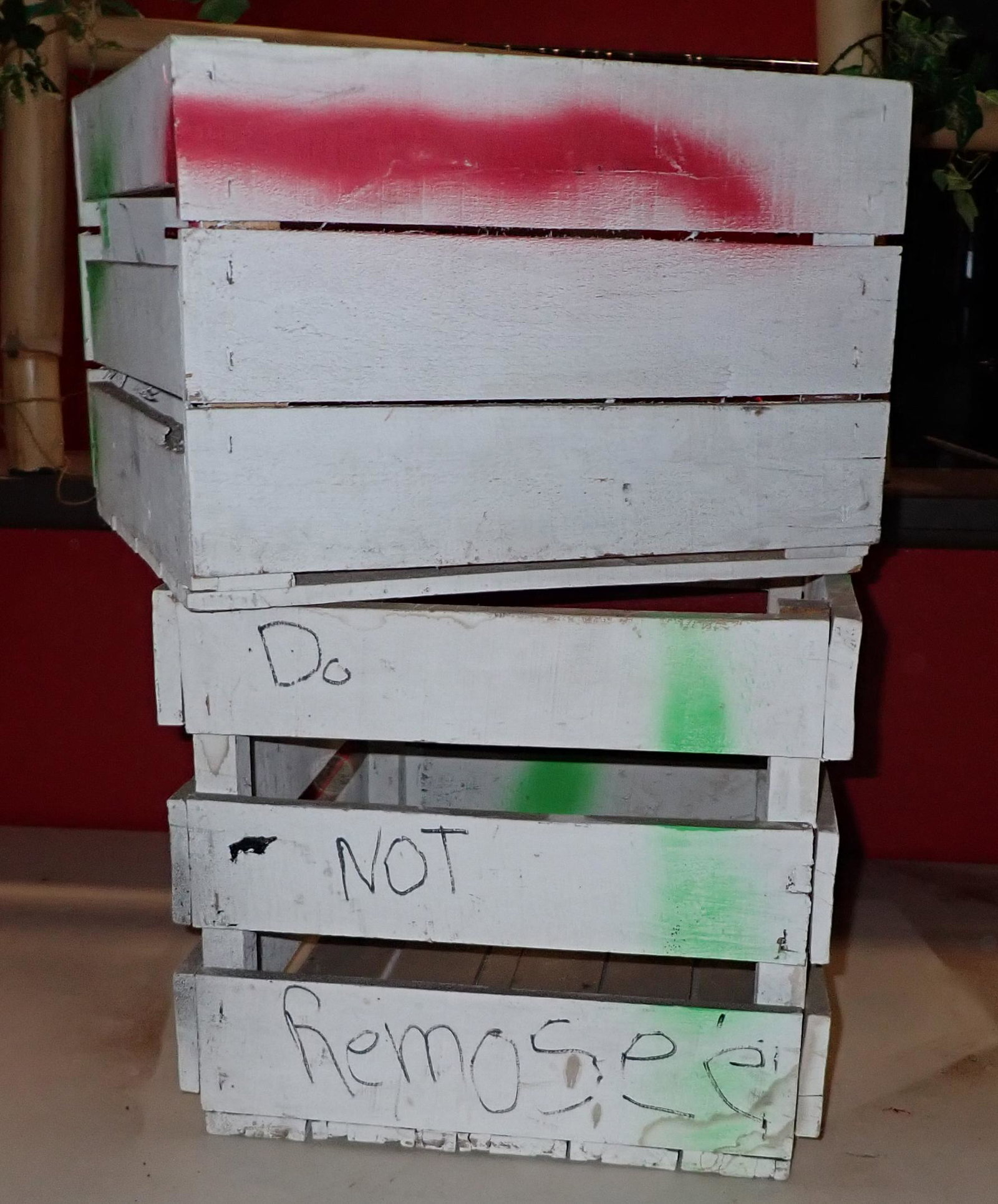 2 Wooden Crates: Largest is approx 14 1/4" x 18 1/4" x 12 1/4" tall