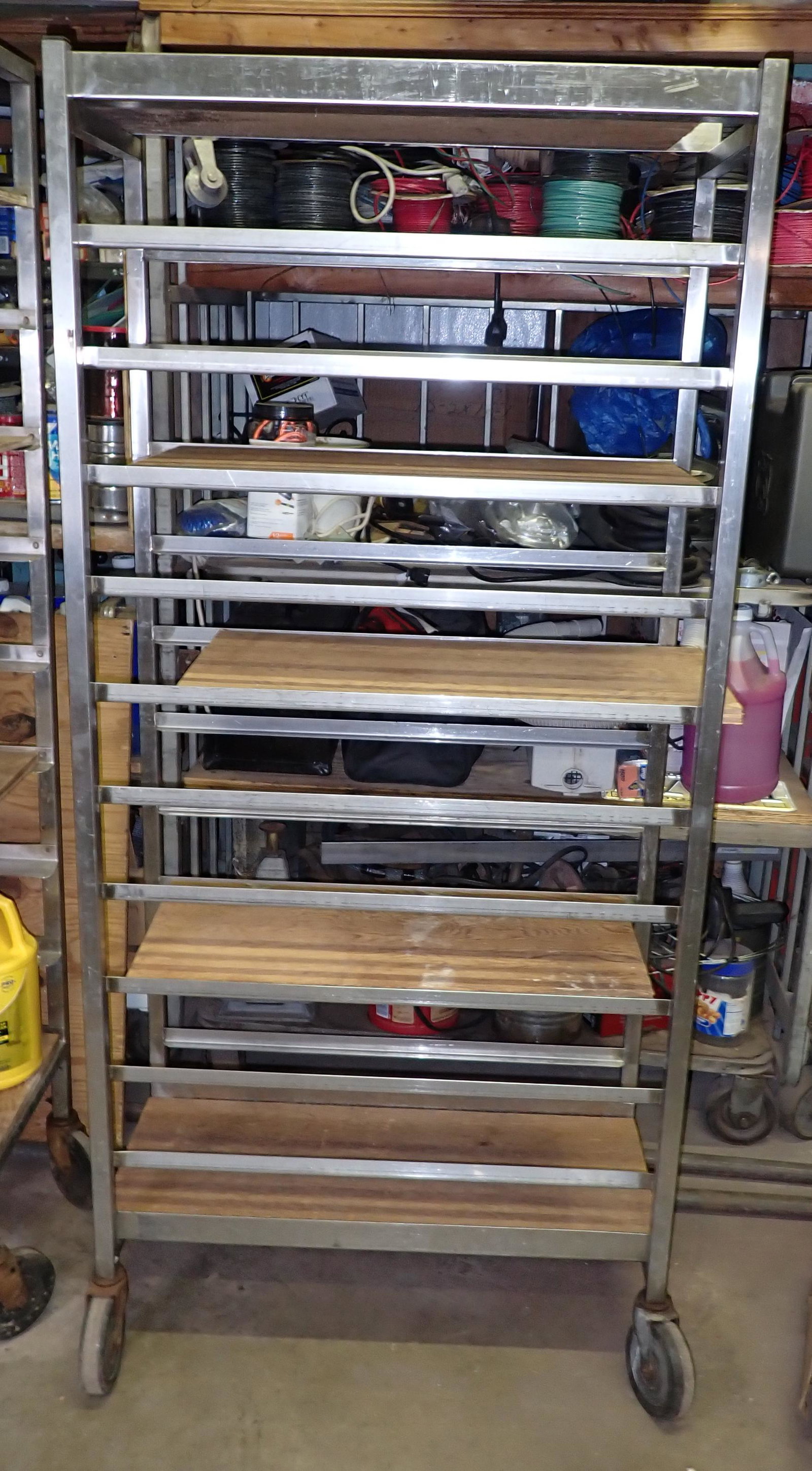 Stainless Restraurant Baking Rolling Cart: Approx 15" x 30" x 64 1/2" tall