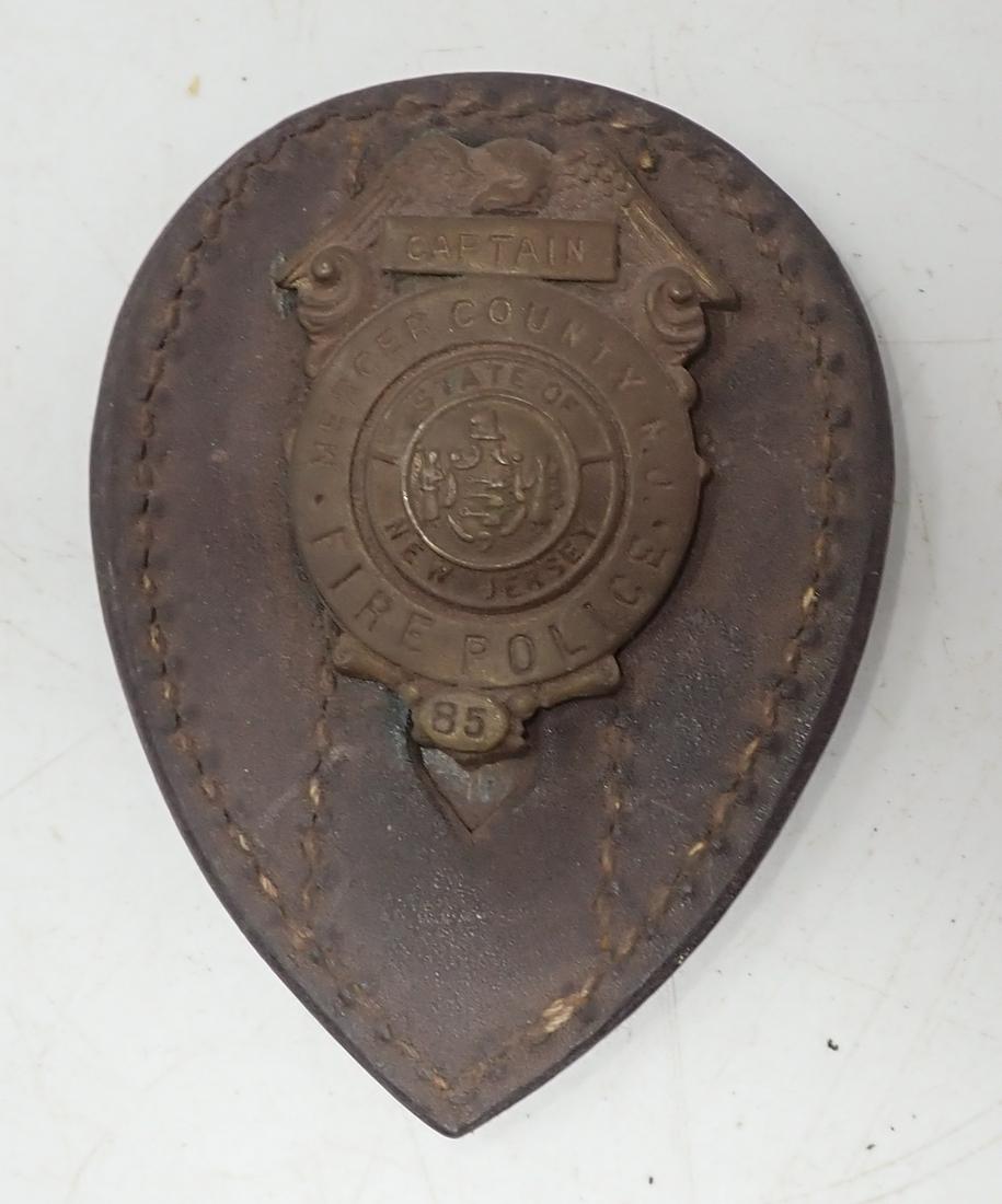 Mercer County Fire Police Captain Badge: One Bucheimer casing