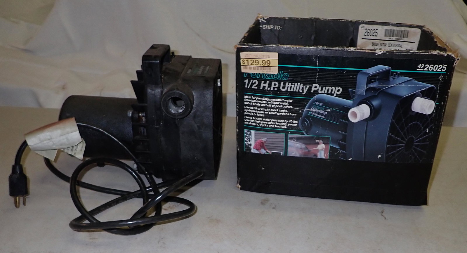 Sears Portable Utility Pump 1/2HP: Pump
